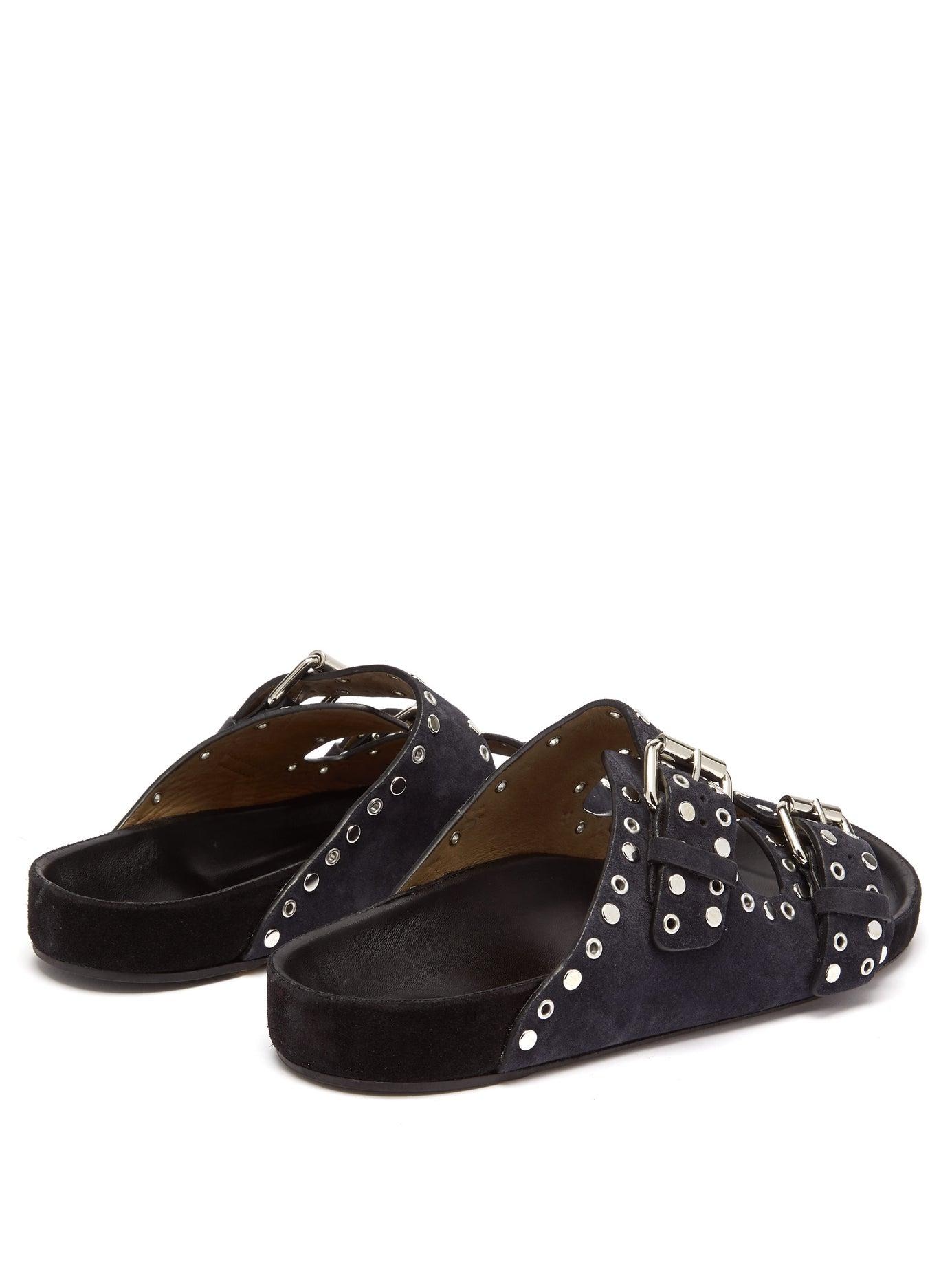 Isabel Marant Lennyo Studded Leather Slides in Black - Save 11% - Lyst