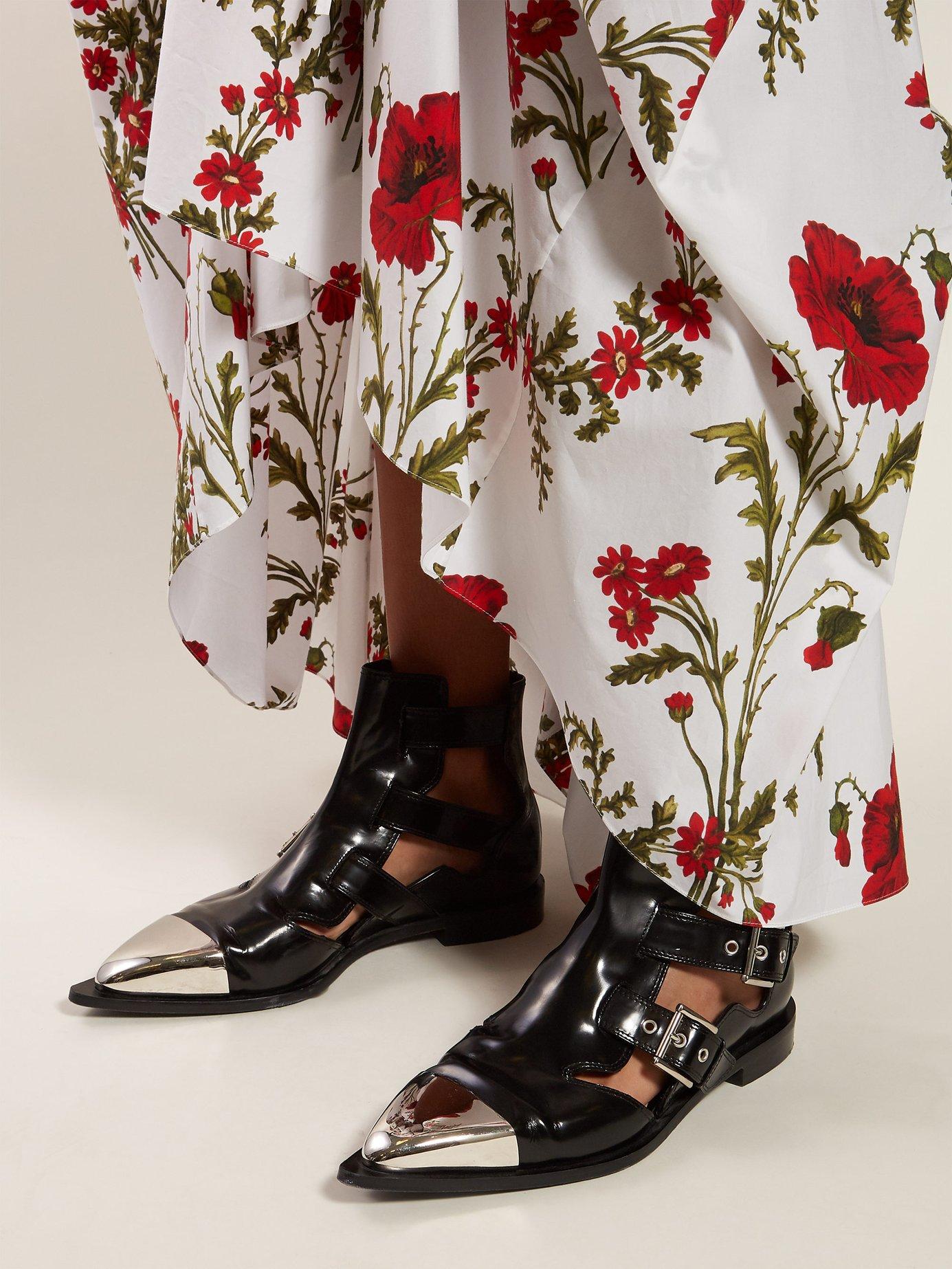 alexander mcqueen caged ankle boots