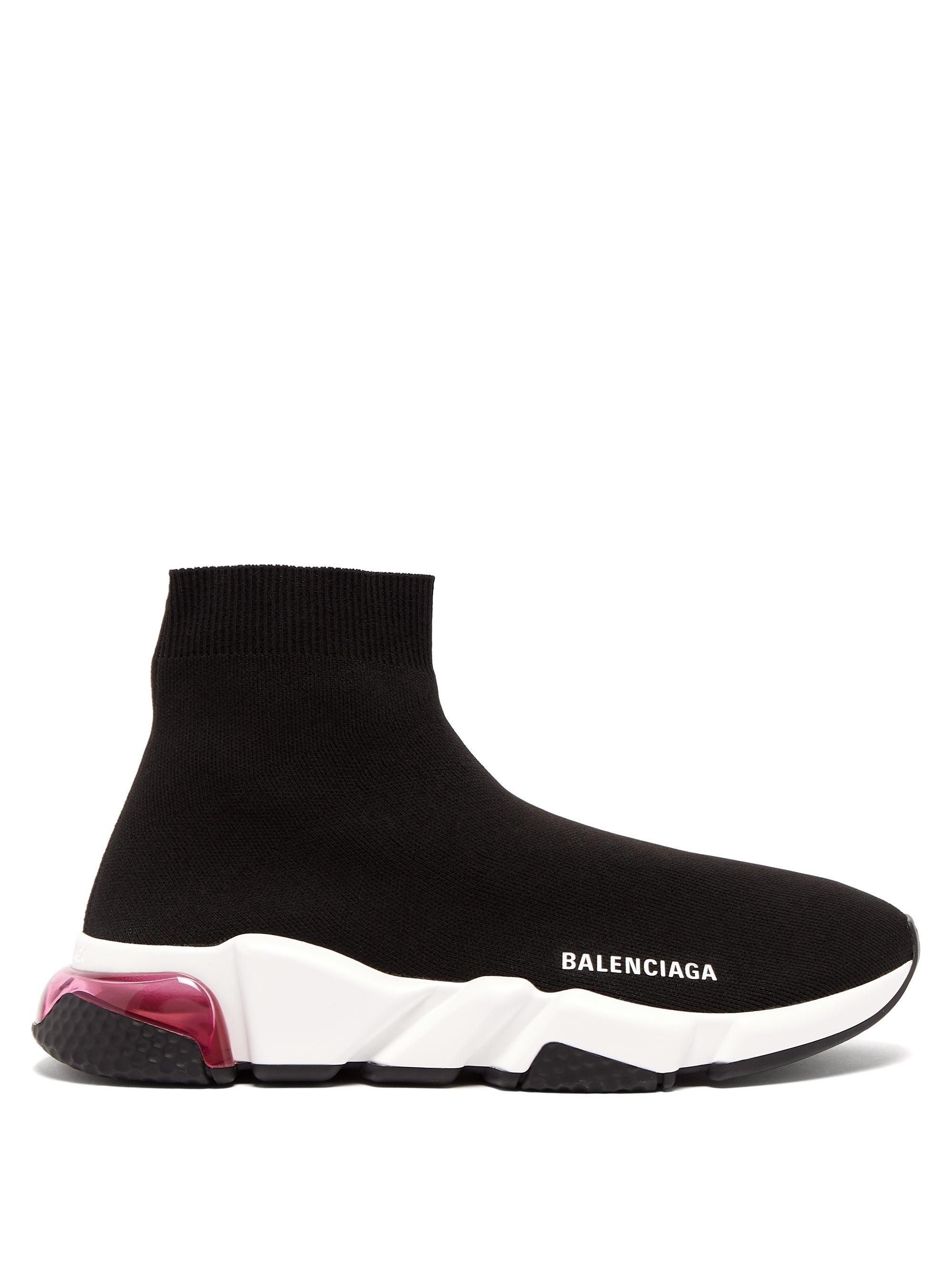 Balenciaga Speed Bubble-heel High-top Sock Trainers in Black | Lyst
