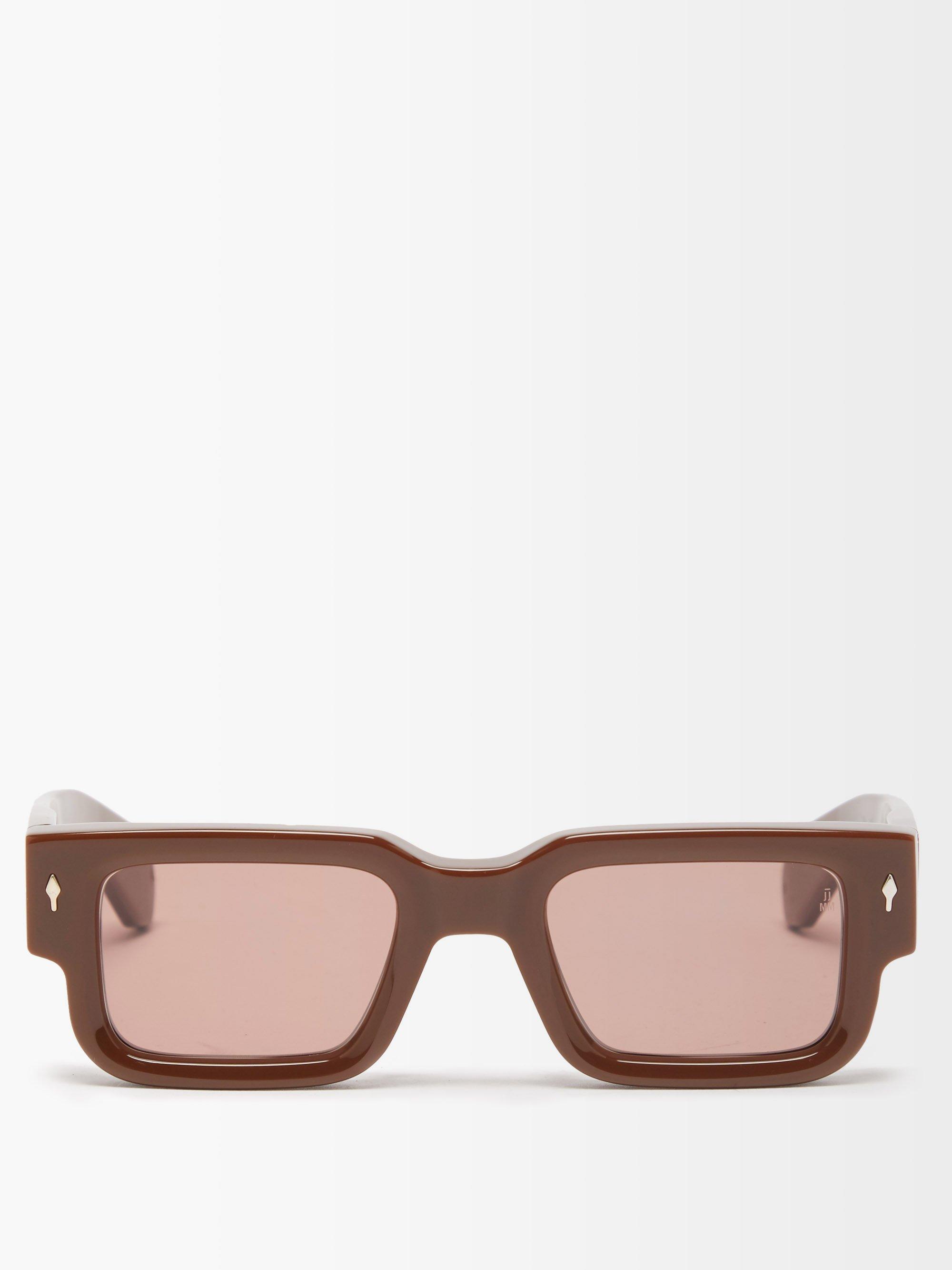 Jacques Marie Mage Ascari Square Acetate Sunglasses in Pink for Men