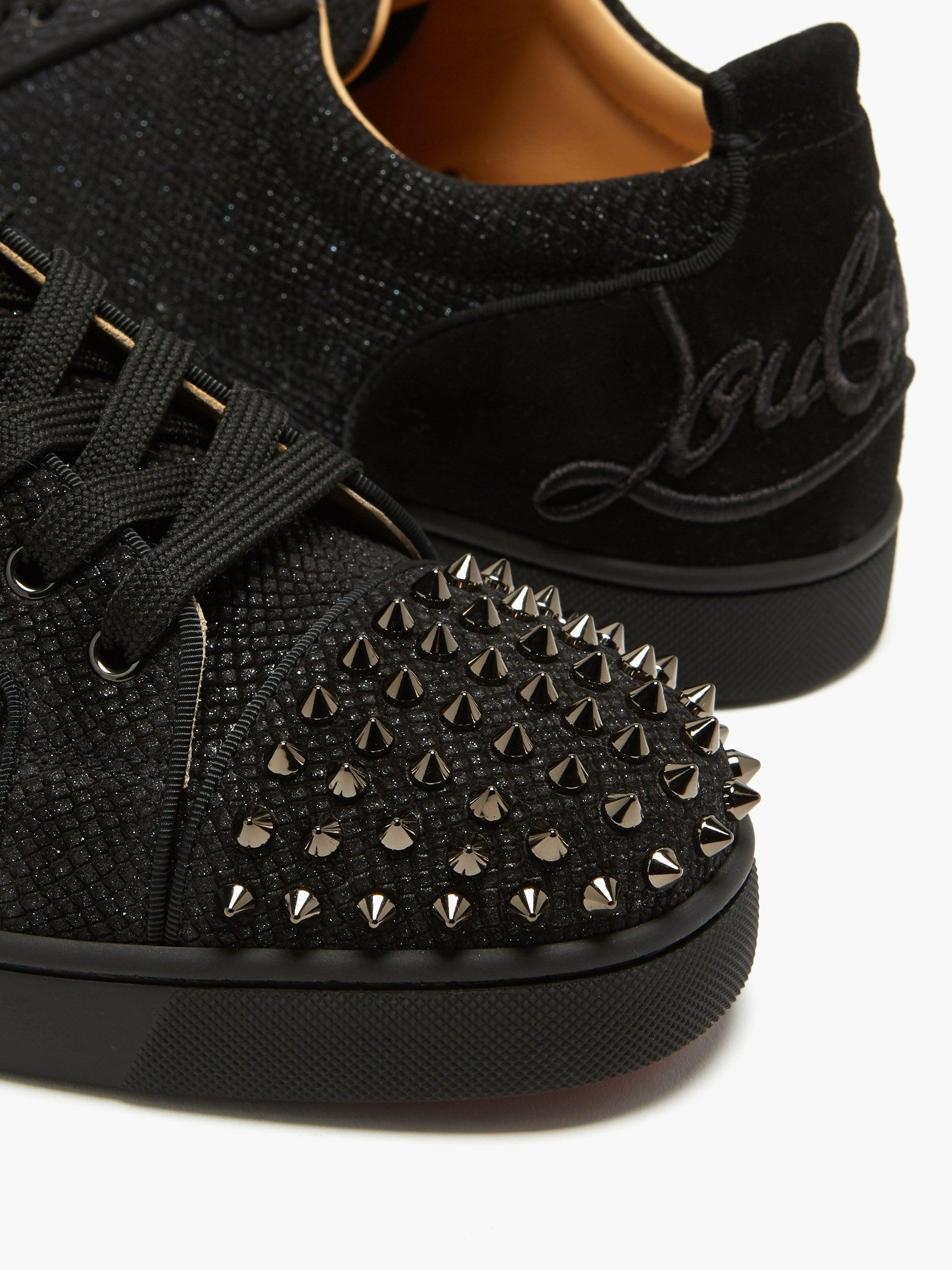 louis vuitton black spike shoes