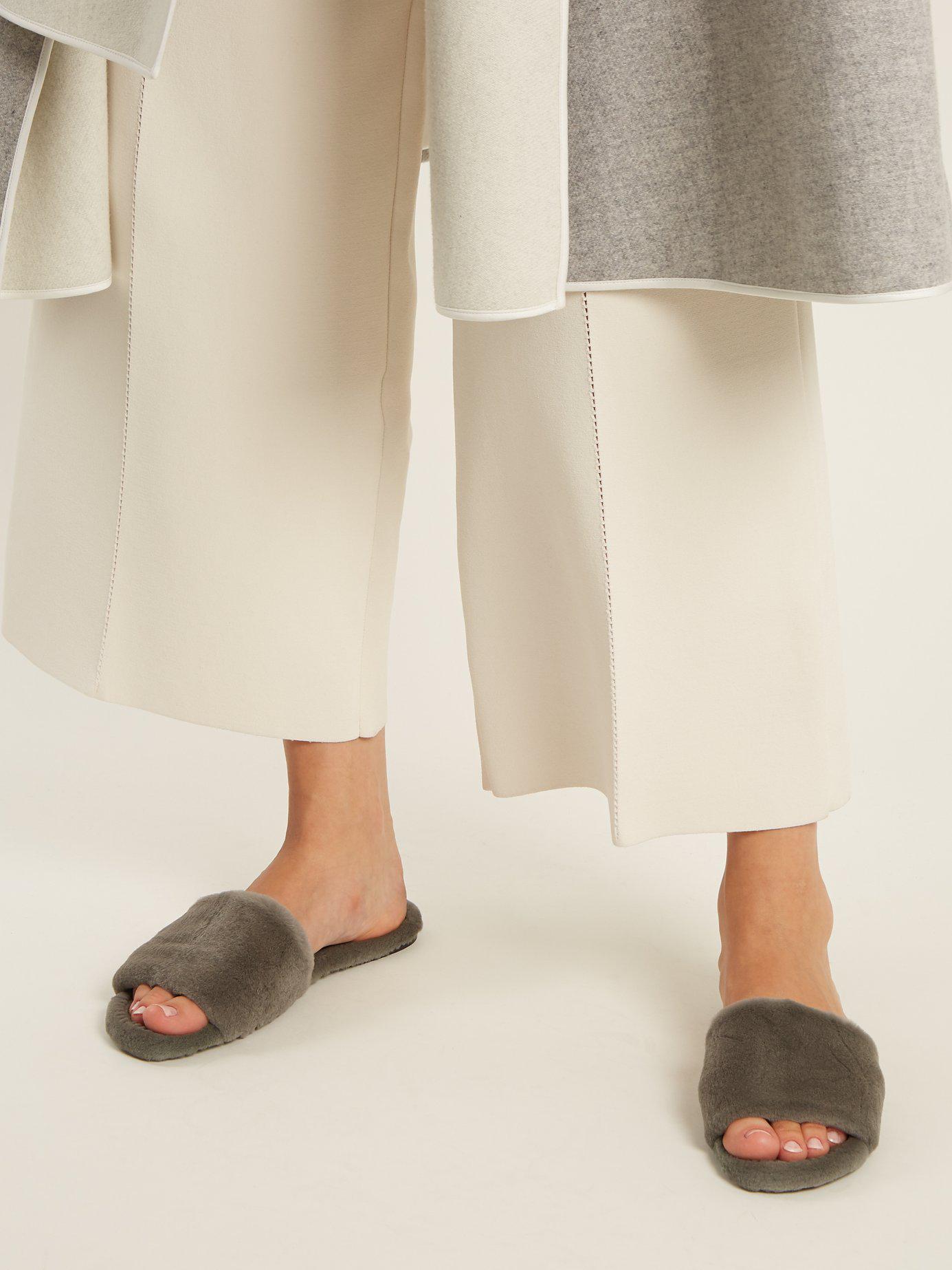 the row ellen mink fur slides