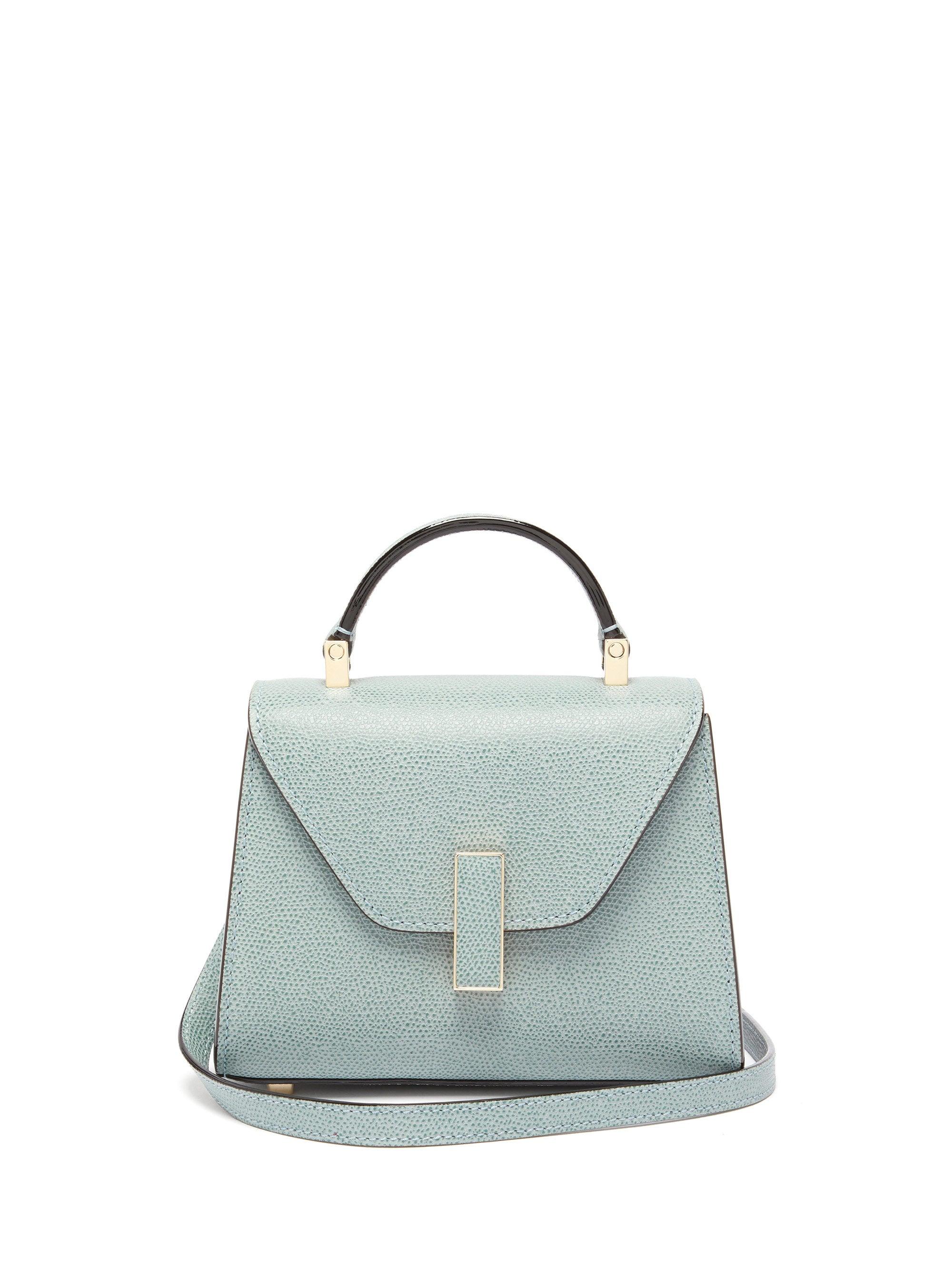 Valextra Iside Micro Grained Leather Bag in Light Blue (Blue) - Lyst
