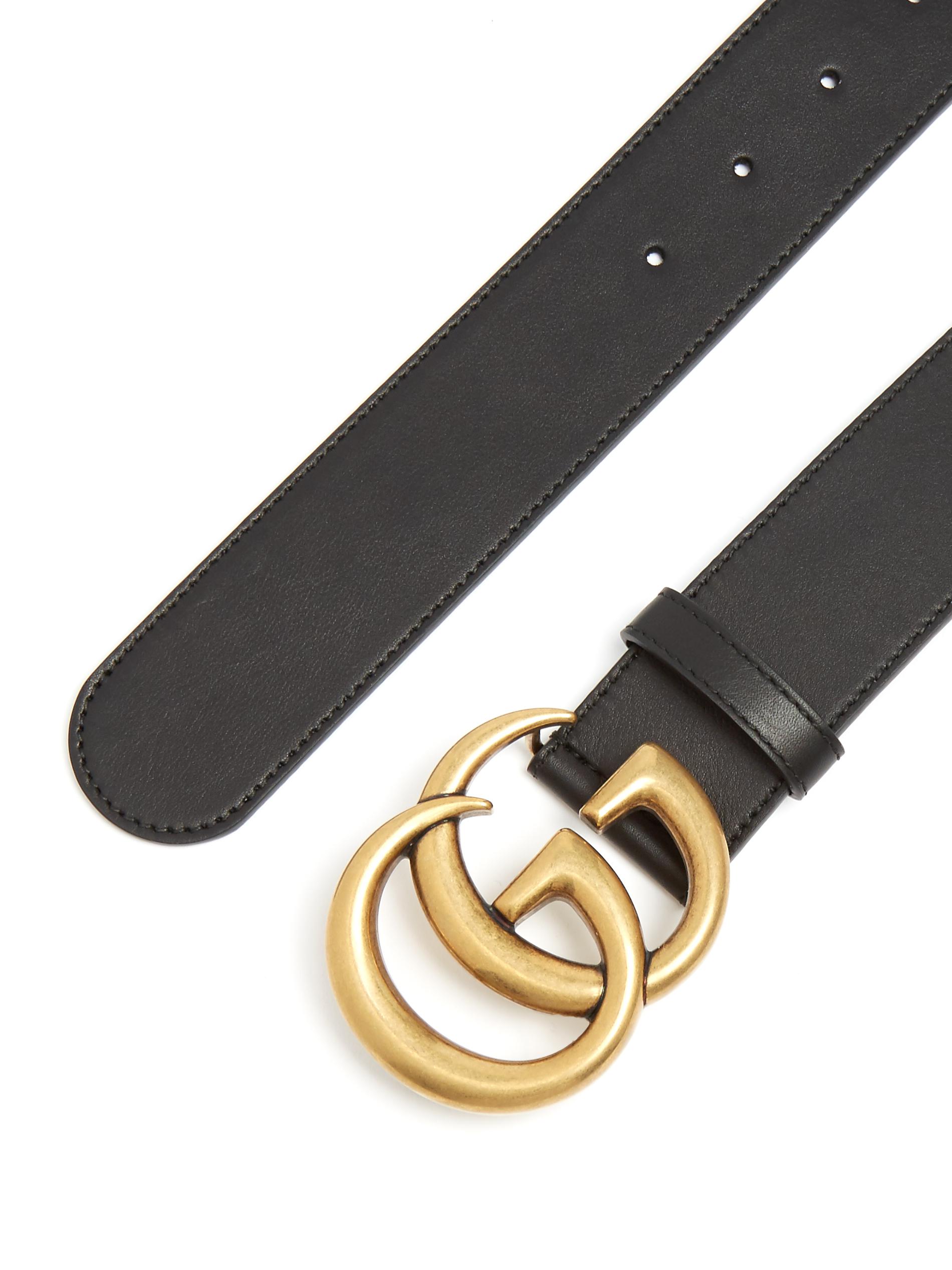 Lyst - Gucci Gg-logo 4cm Leather Belt in Black