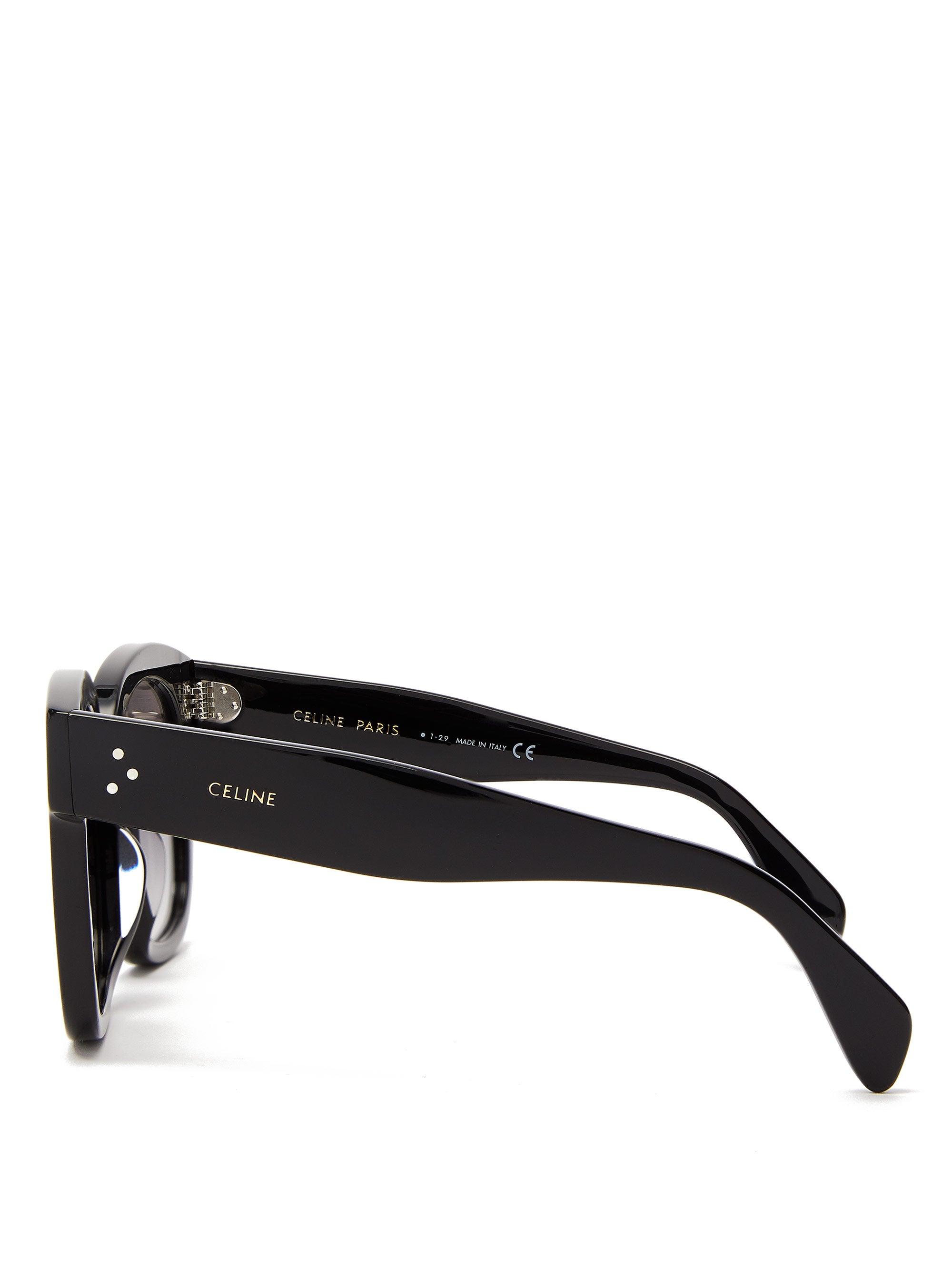 Celine Square Acetate Sunglasses in Black | Lyst
