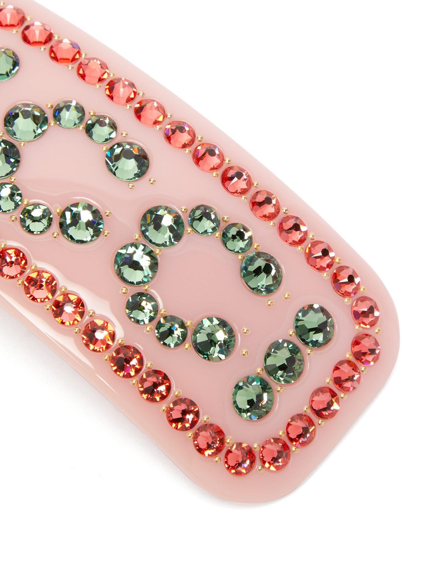 Gucci Crystal Logo Resin Hair Slide in Pink Lyst