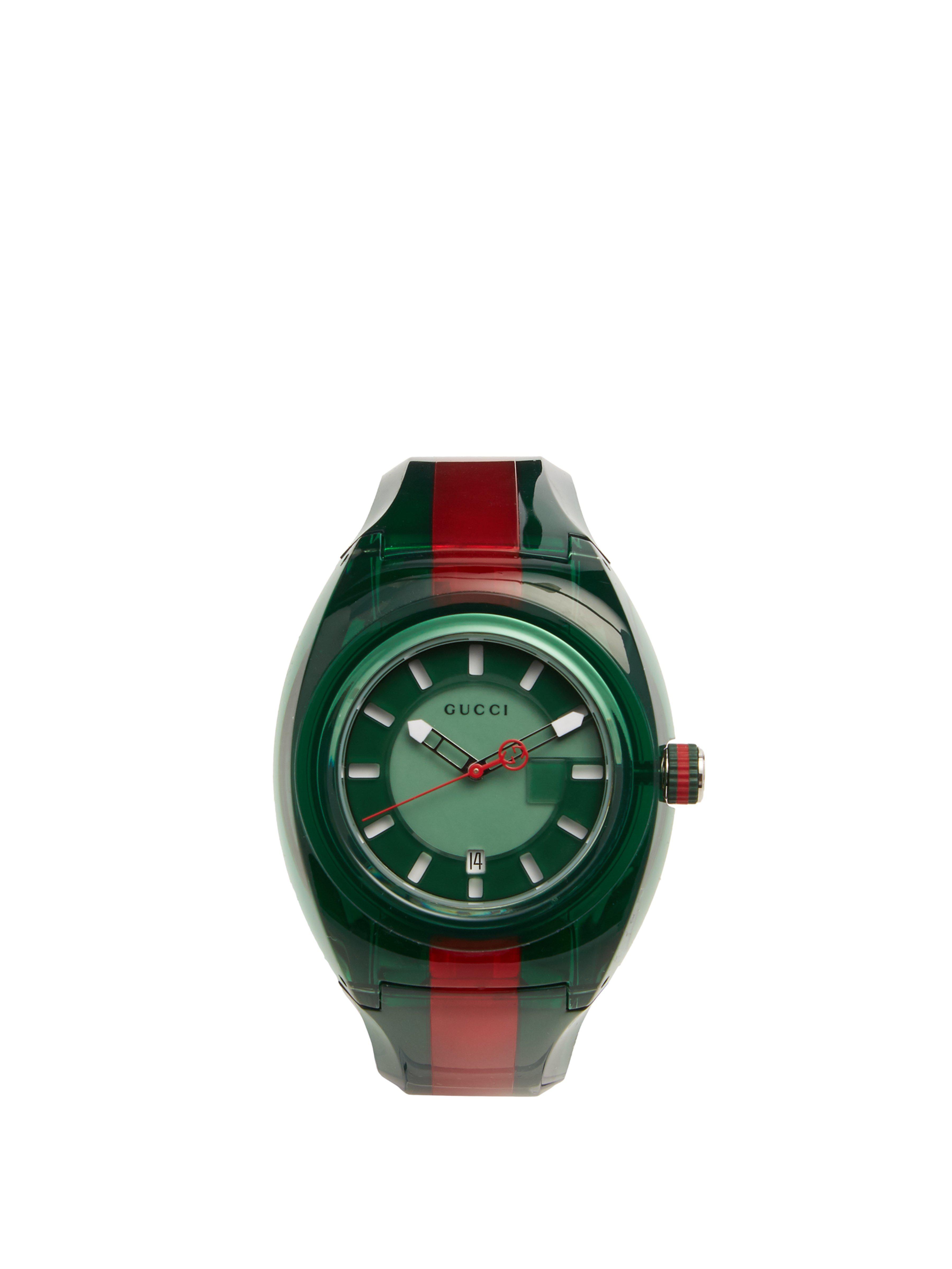 Gucci unisex black swiss sync gucci striped rubber strap deals watch