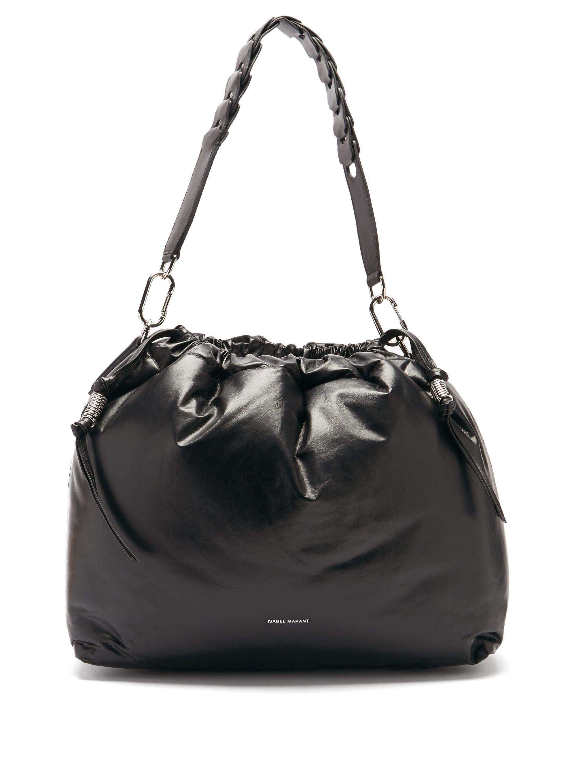 Isabel Marant Black Moksan Leather Shoulder Bag | IUCN Water