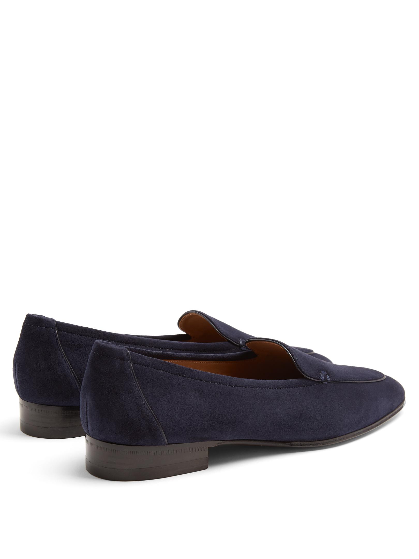 The Row Adam Suede Loafers in Navy (Blue) - Lyst