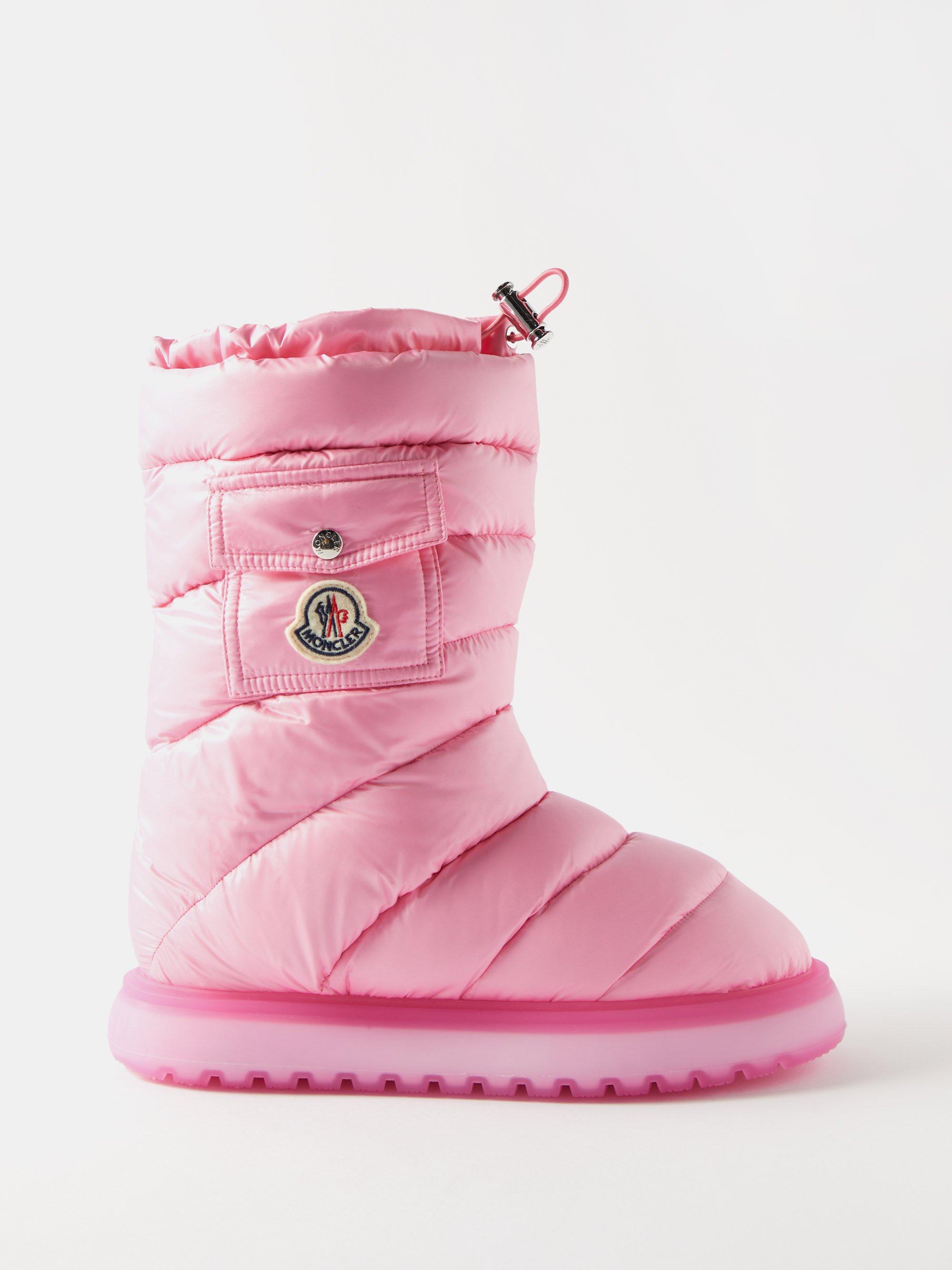 Moncler Gaia Pocket Quilted-down Snow Boots in Pink | Lyst