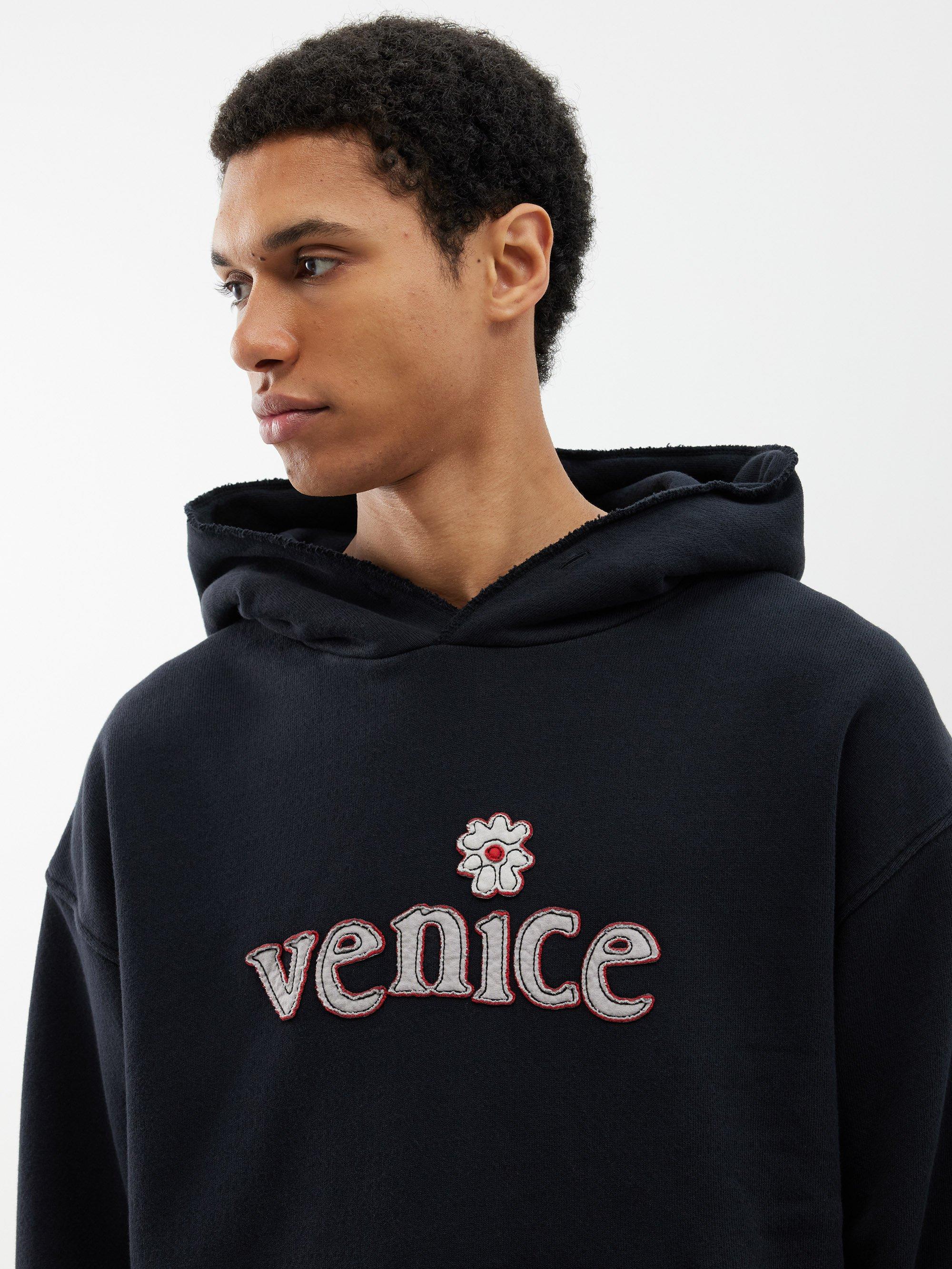 ERL Venice-appliqué Cotton-jersey Hoodie in Blue for Men | Lyst