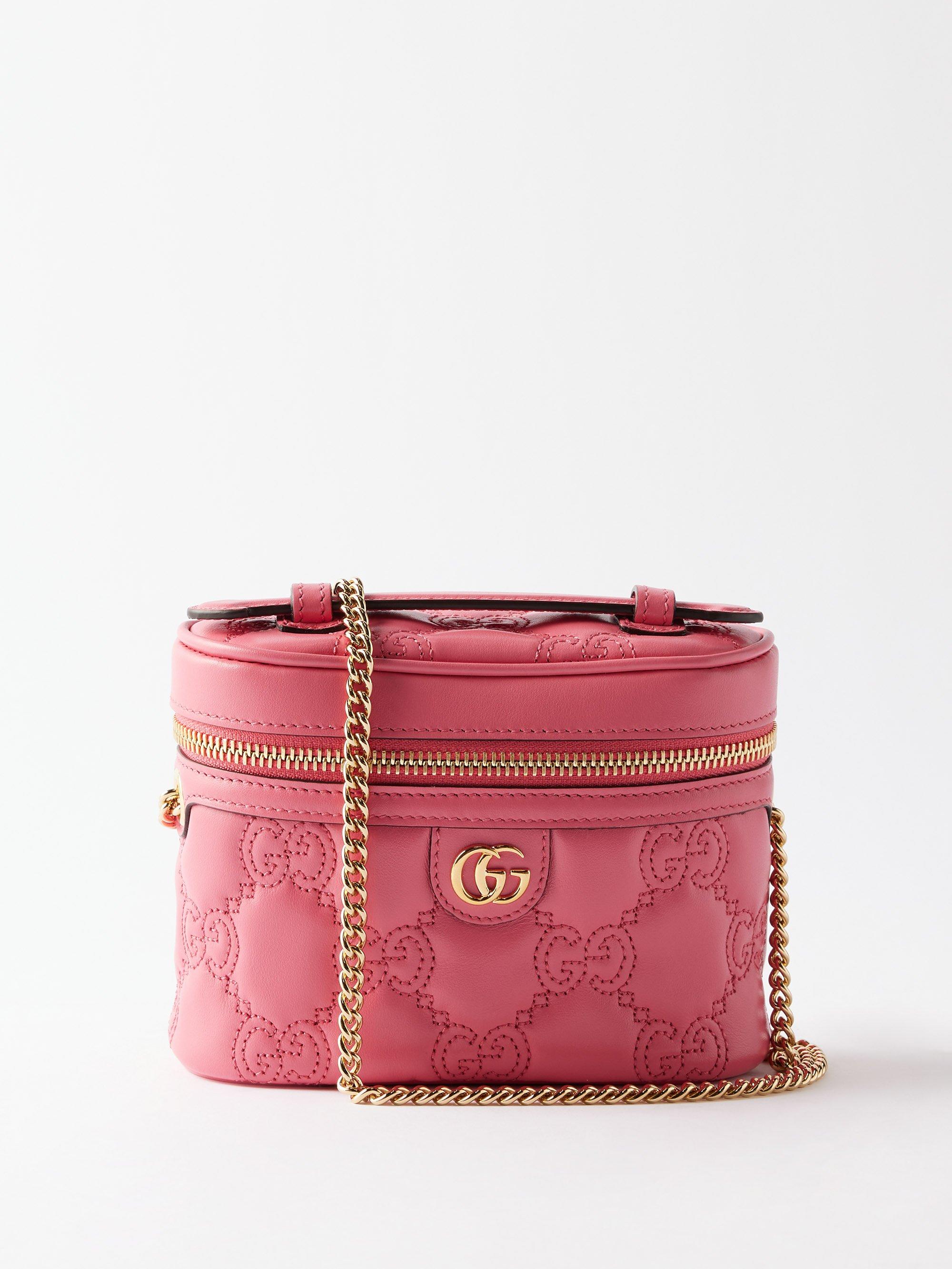 GG Matelasse Leather Shoulder Bag in Pink - Gucci