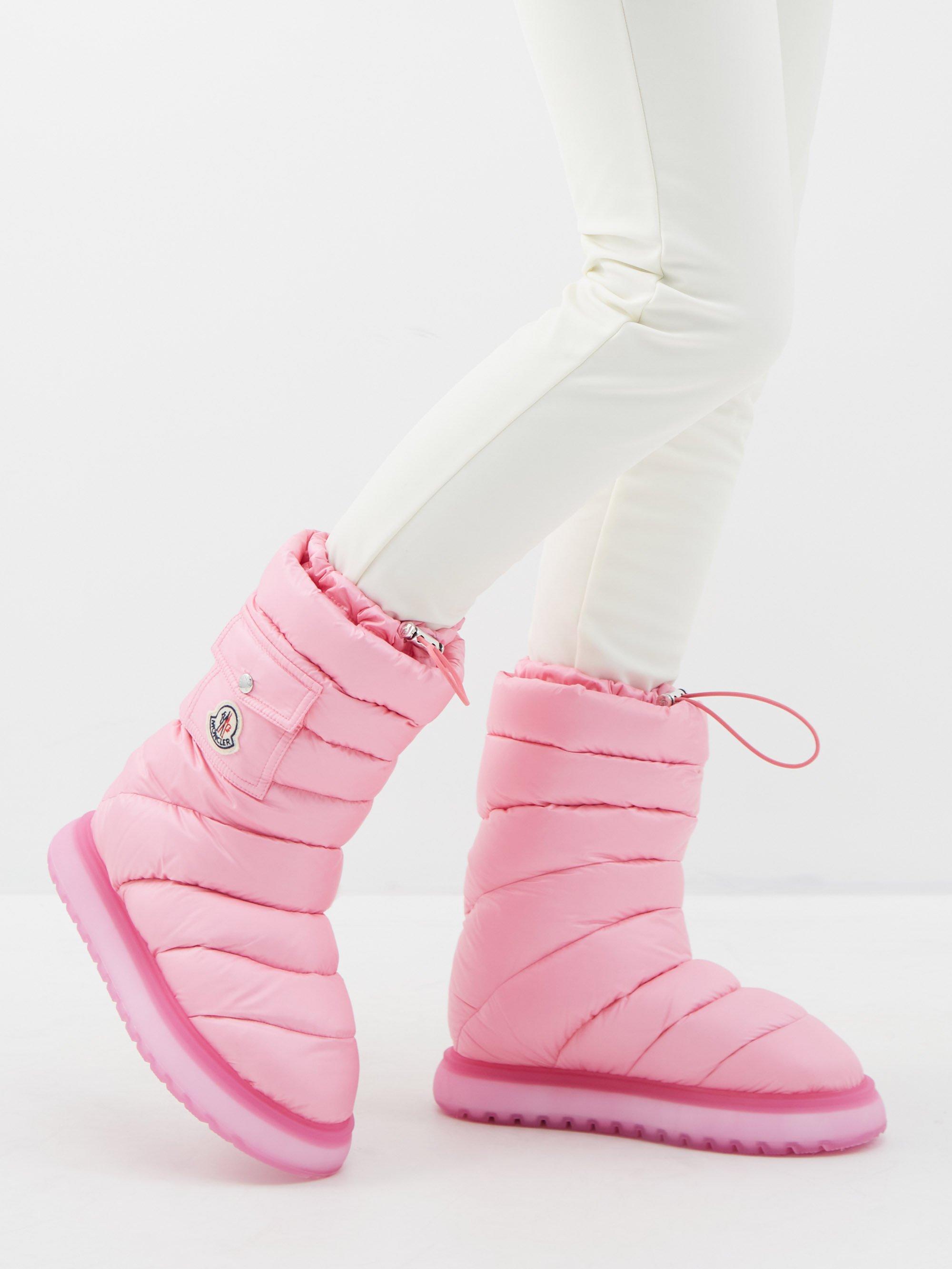 Moncler Gaia Pocket Quilted-down Snow Boots in Pink | Lyst