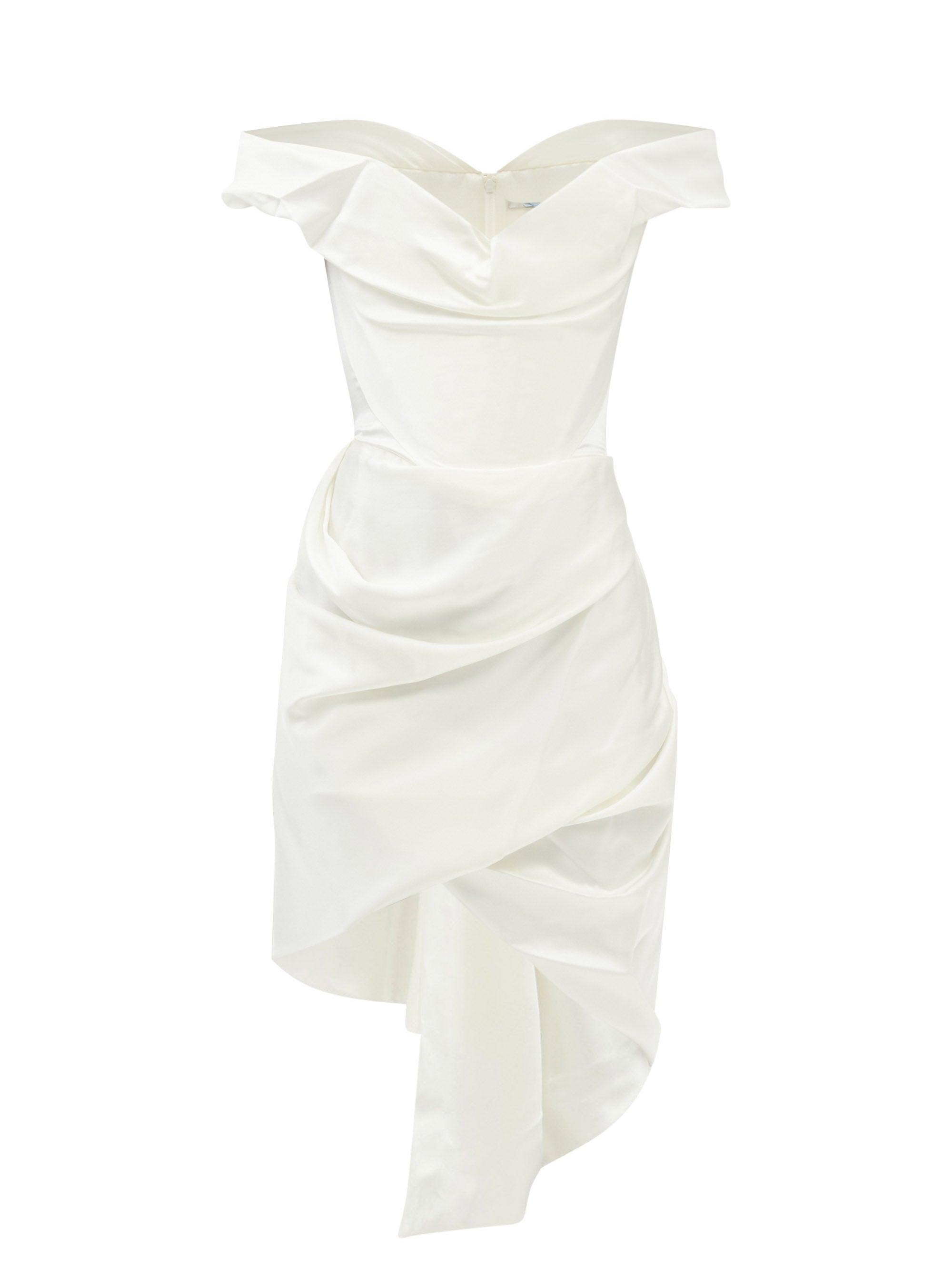 Vivienne Westwood Cora Off-the-shoulder Crepe Mini Dress in White | Lyst