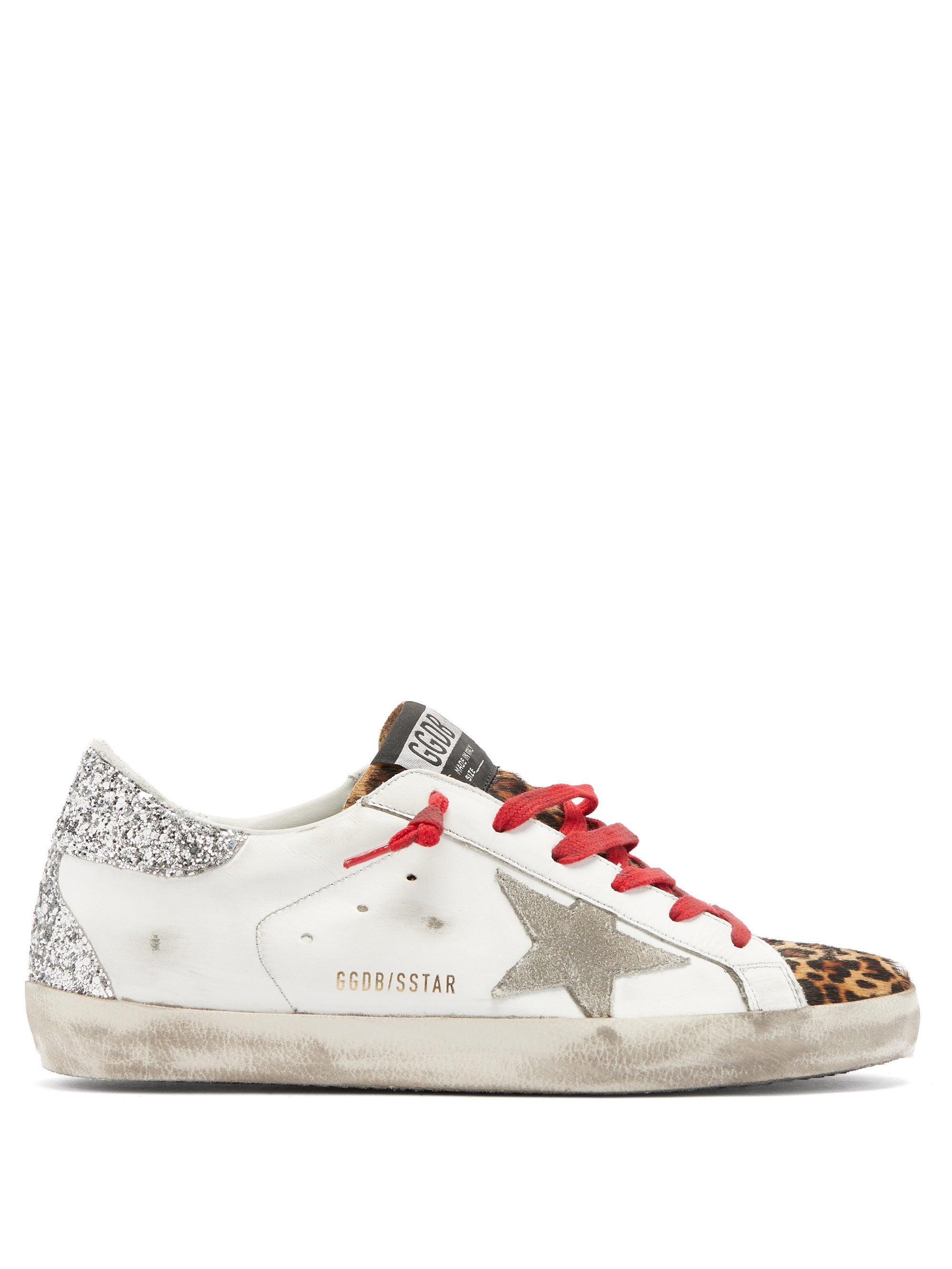 Golden Goose Deluxe Brand Superstar Glitter-panelled Leather Trainers ...