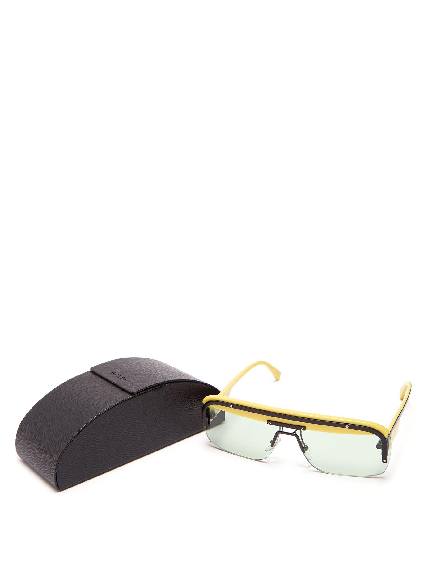 Prada Game D Frame Acetate Sunglasses in Yellow for Men - Lyst