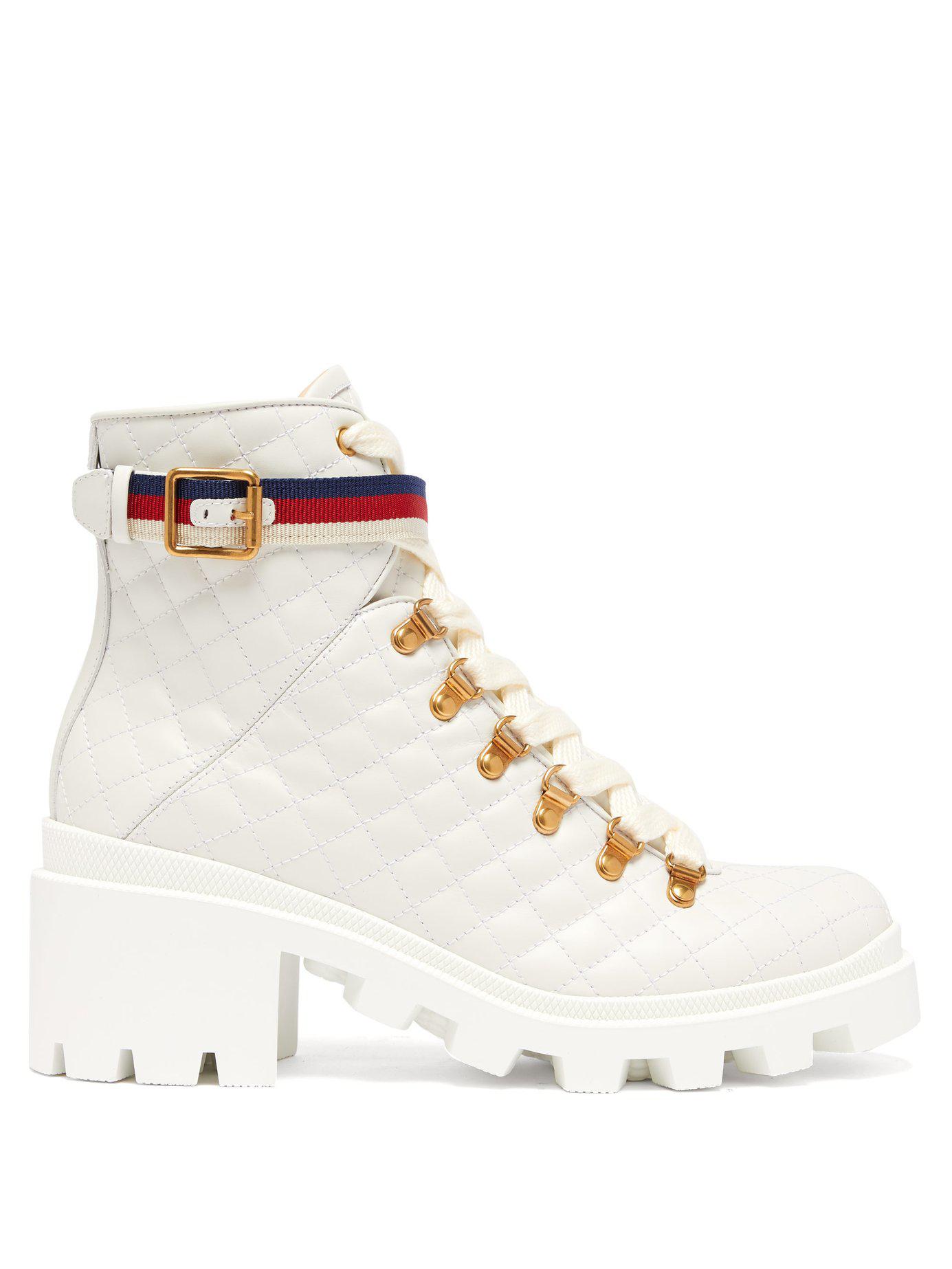 Gucci Quilted Leather Ankle Boot With 