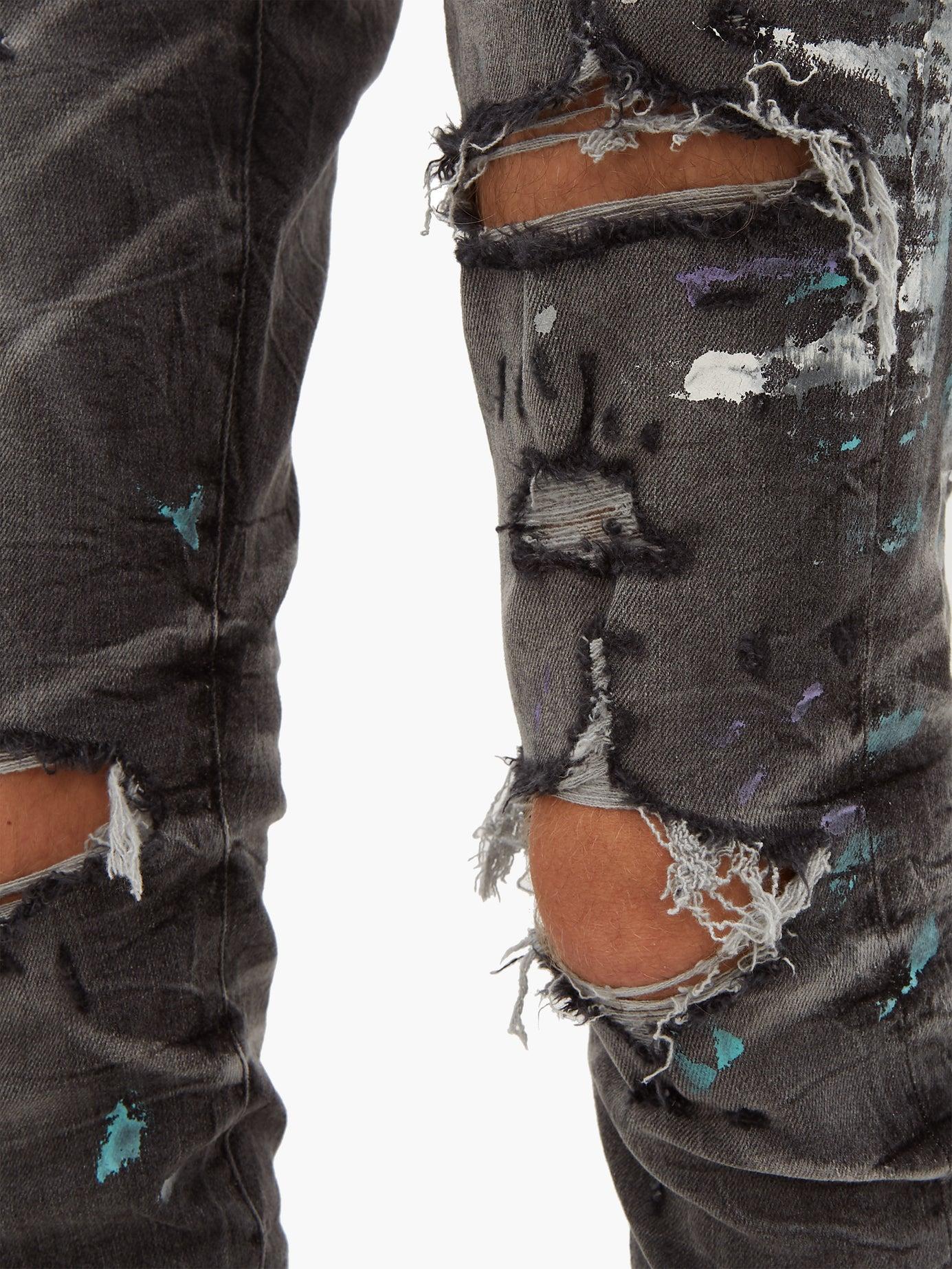 Amiri Denim Paint Splatter Distressed 