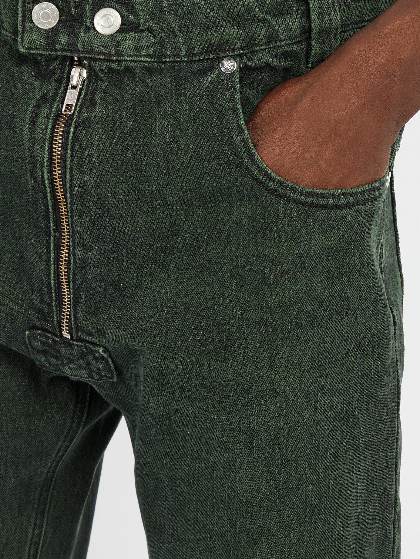 GmbH Darveesh Exposed-zip Jeans in Green for Men | Lyst