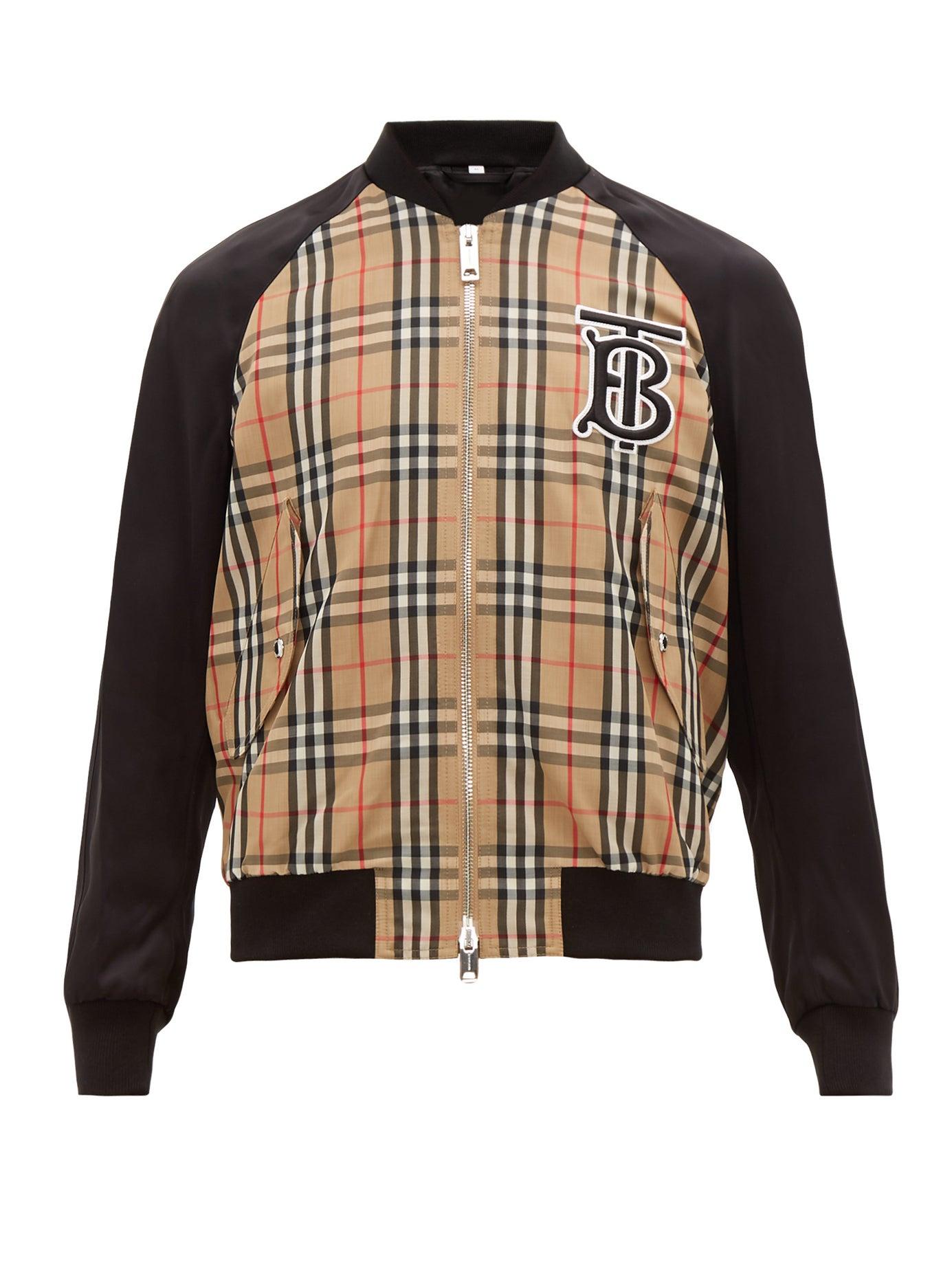 Burberry Monogram Motif Vintage Check Nylon Bomber Jacket for Men | Lyst