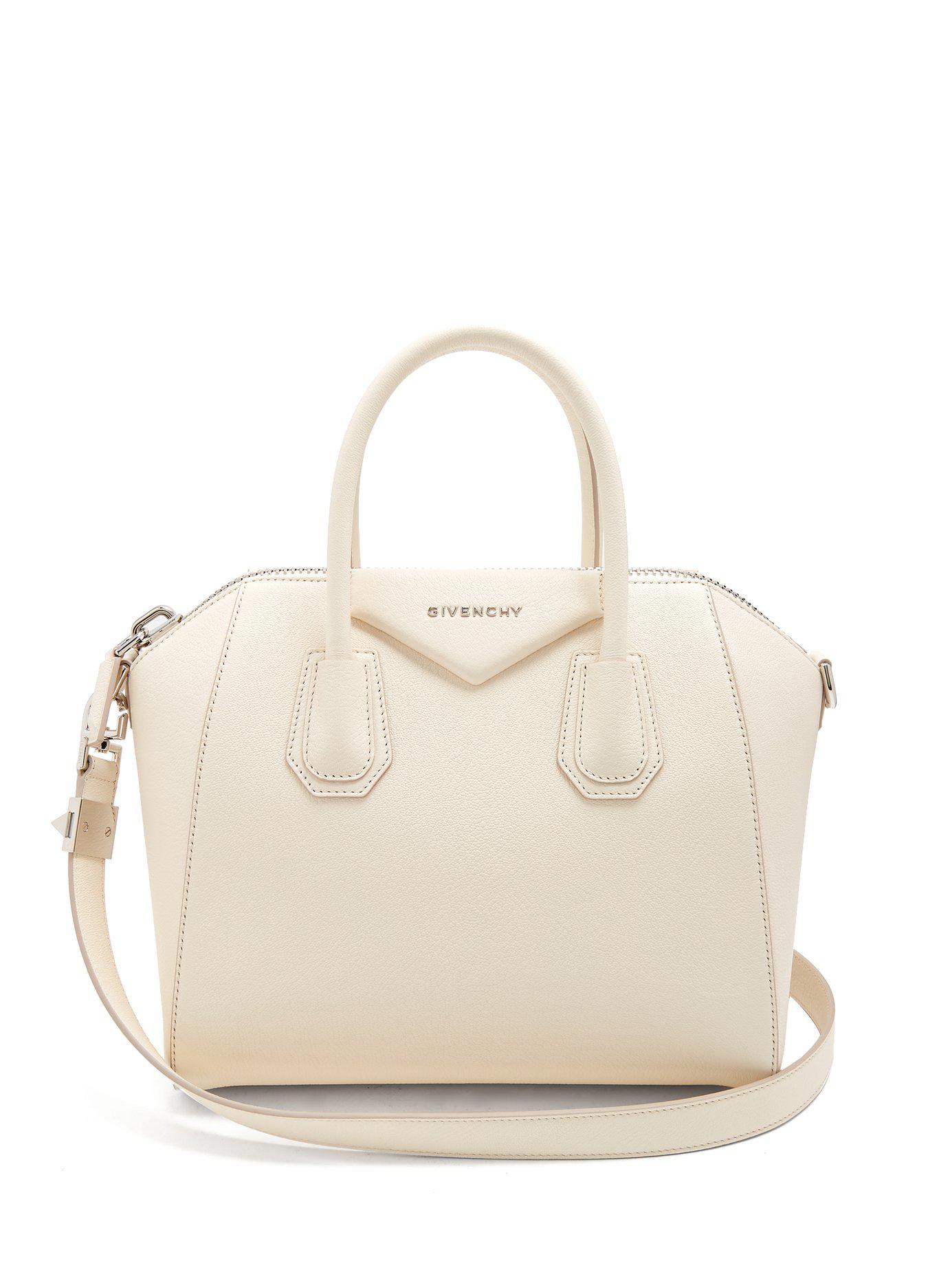 Antigona Small Leather Tote Bag in Beige - Givenchy