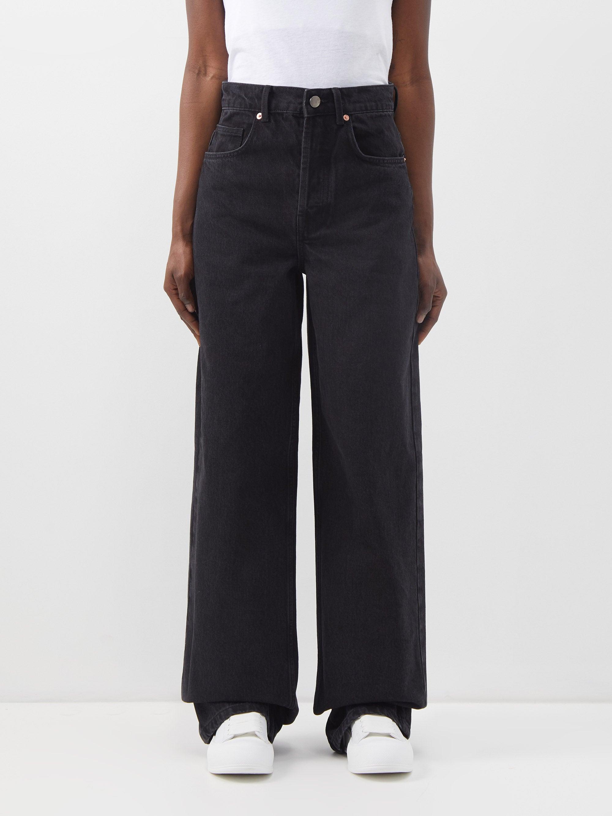 Raey 90s Organic-cotton High-waisted Wide-leg Jeans in Black | Lyst ...