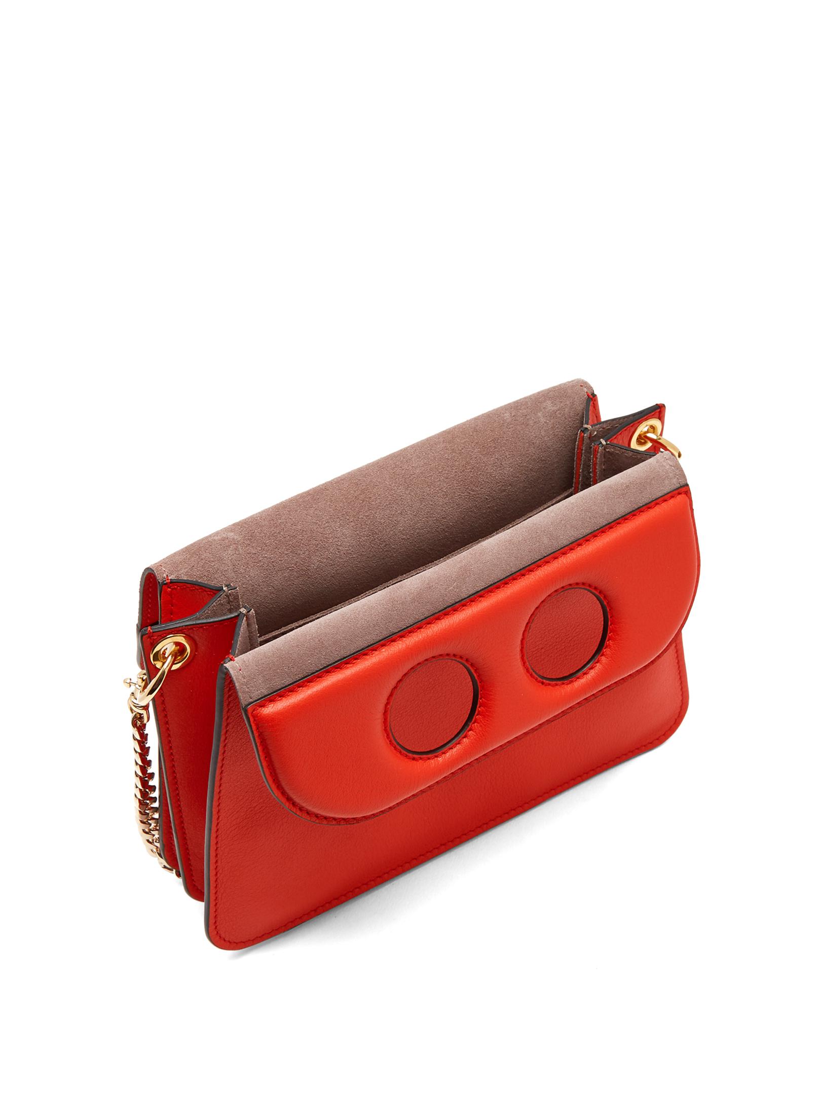 JW Anderson Pierce Mini Leather Cross-body Bag in Red | Lyst
