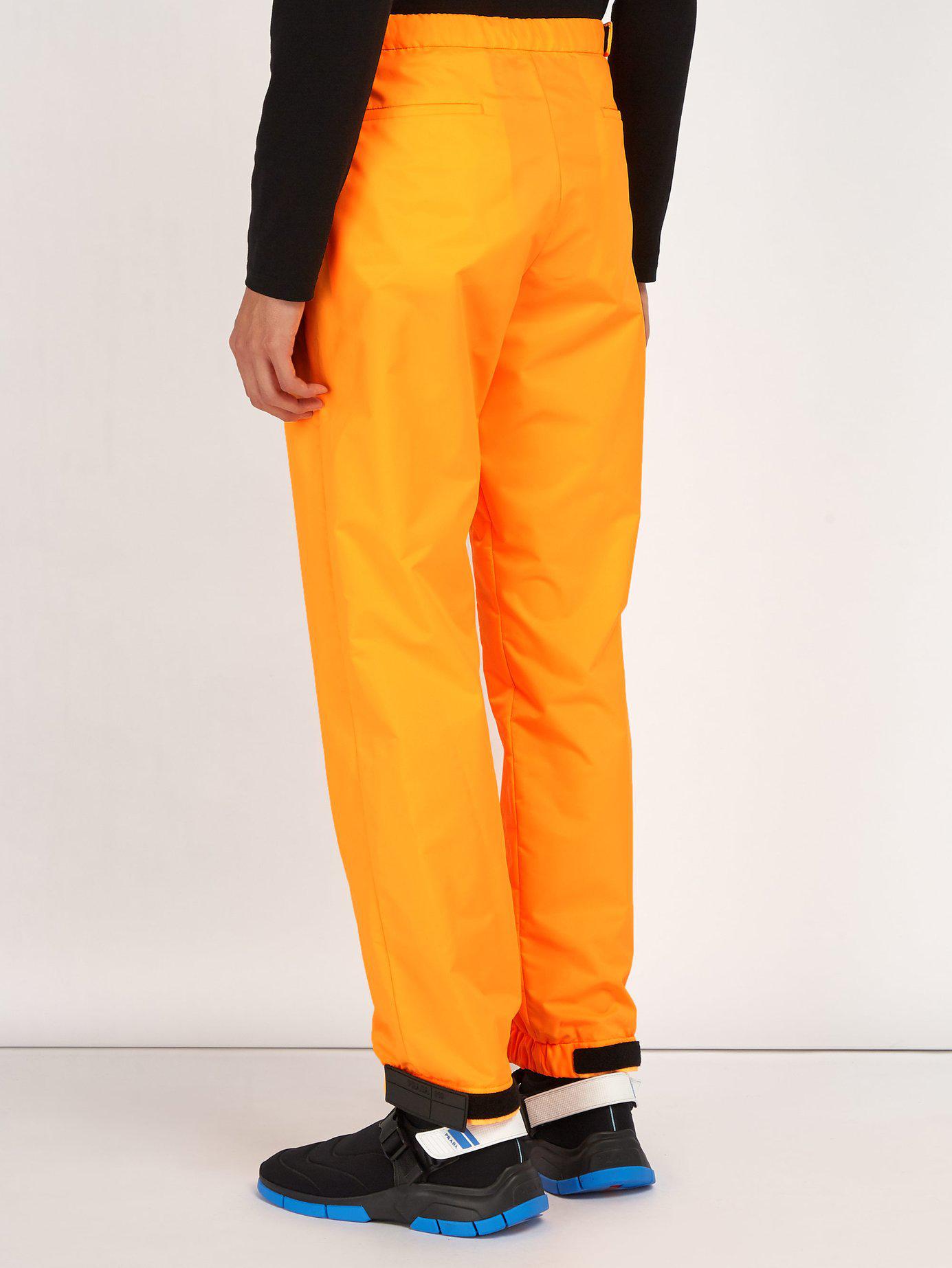Prada Tela Technical Track Pants in Orange for Men - Lyst