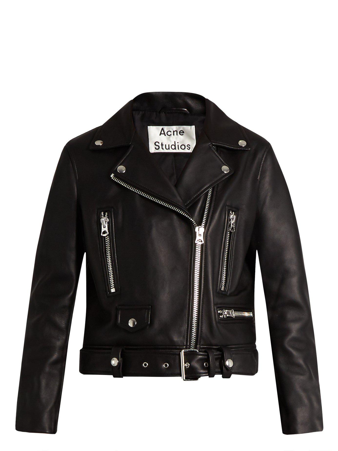 Download Lyst - Acne Studios Mock Leather Biker Jacket in Black