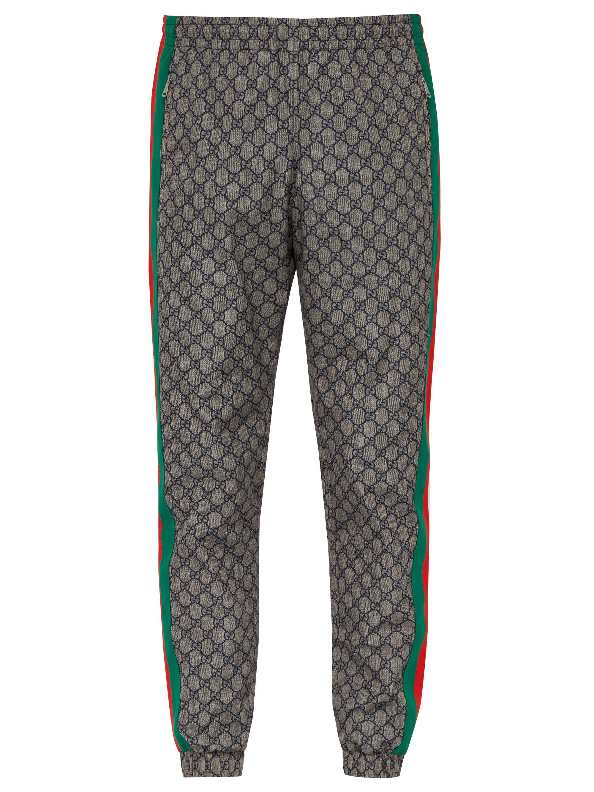 gucci pants with stripe down the side