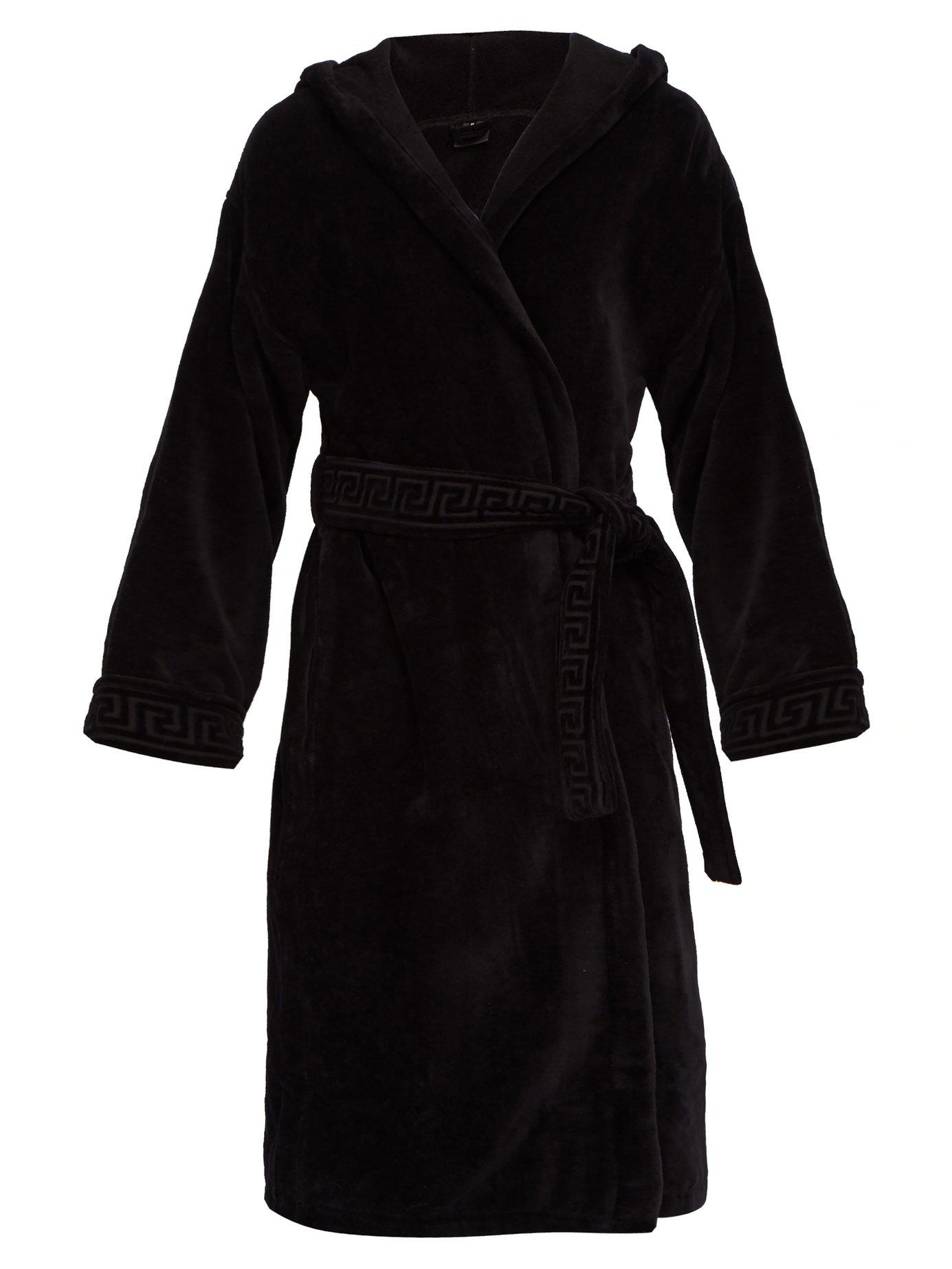 Versace Medusa Cotton Hooded Robe in Black for Men | Lyst