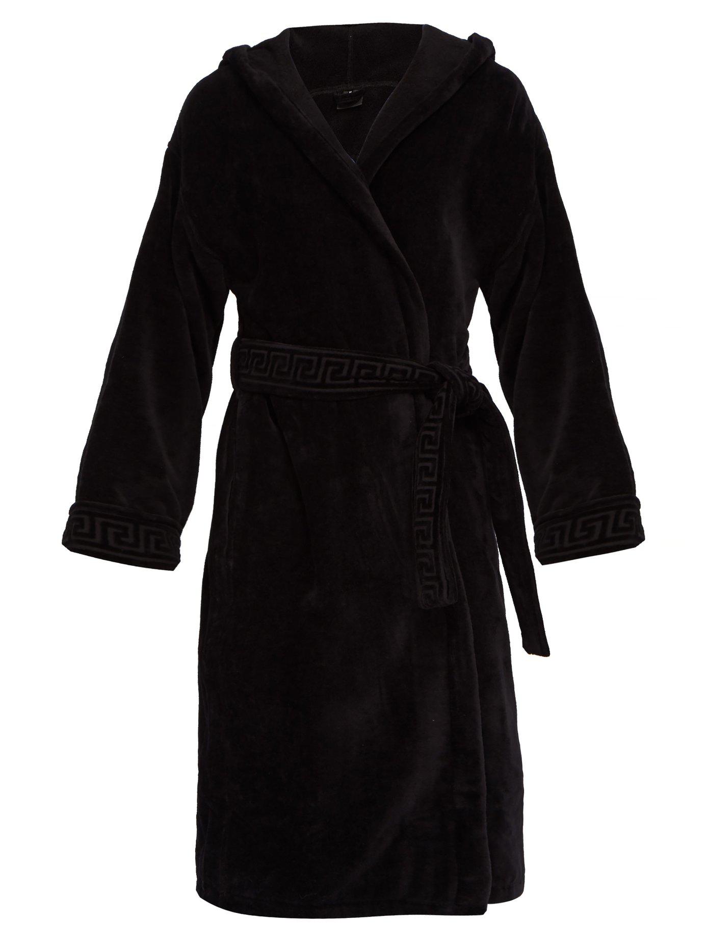 Versace Medusa Cotton Hooded Robe in Black for Men - Lyst