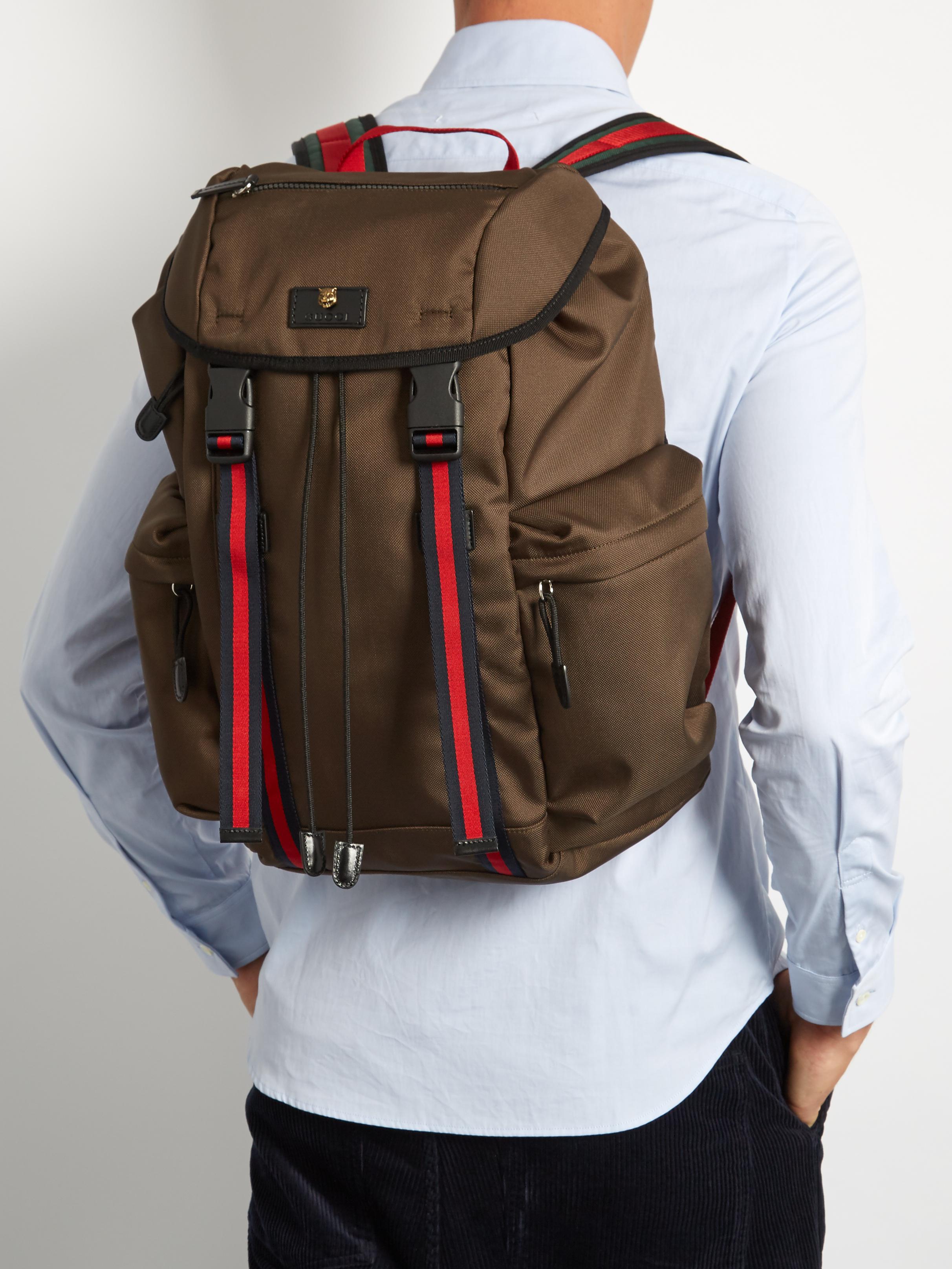 gucci canvas backpack
