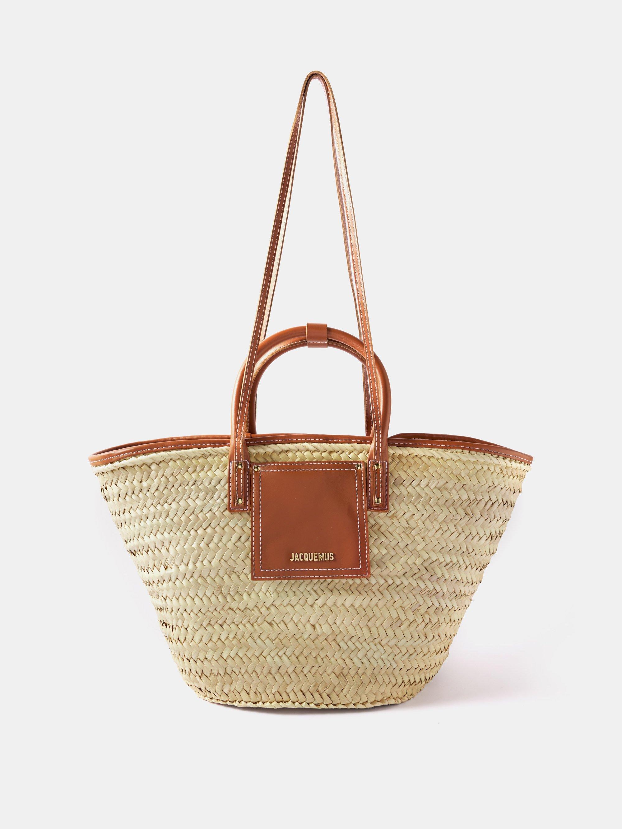 Jacquemus Panier Soli Raffia And Leather Basket in White Lyst Canada