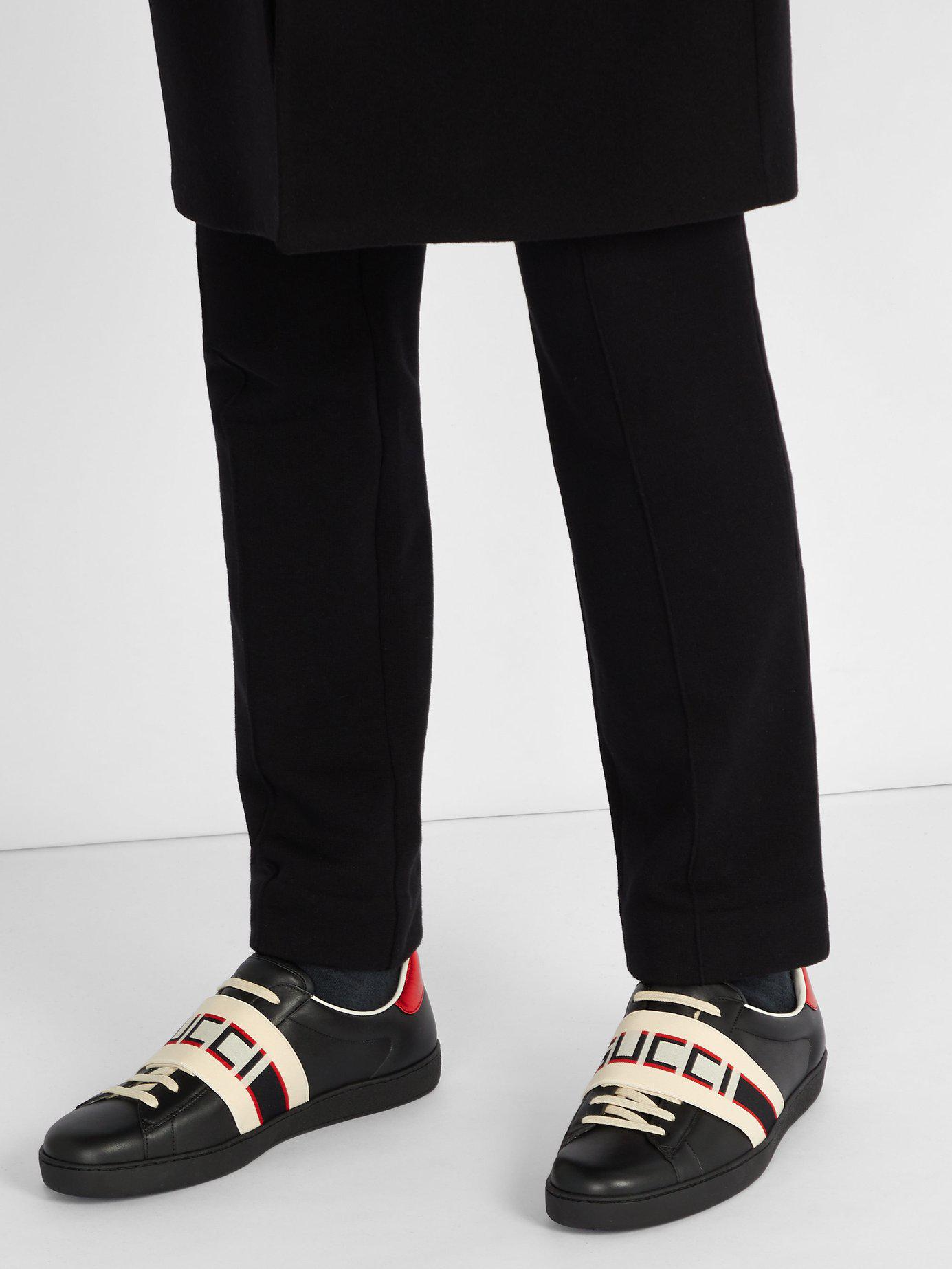Gucci Rubber New Ace Sneaker in Nero (Black) for Men | Lyst