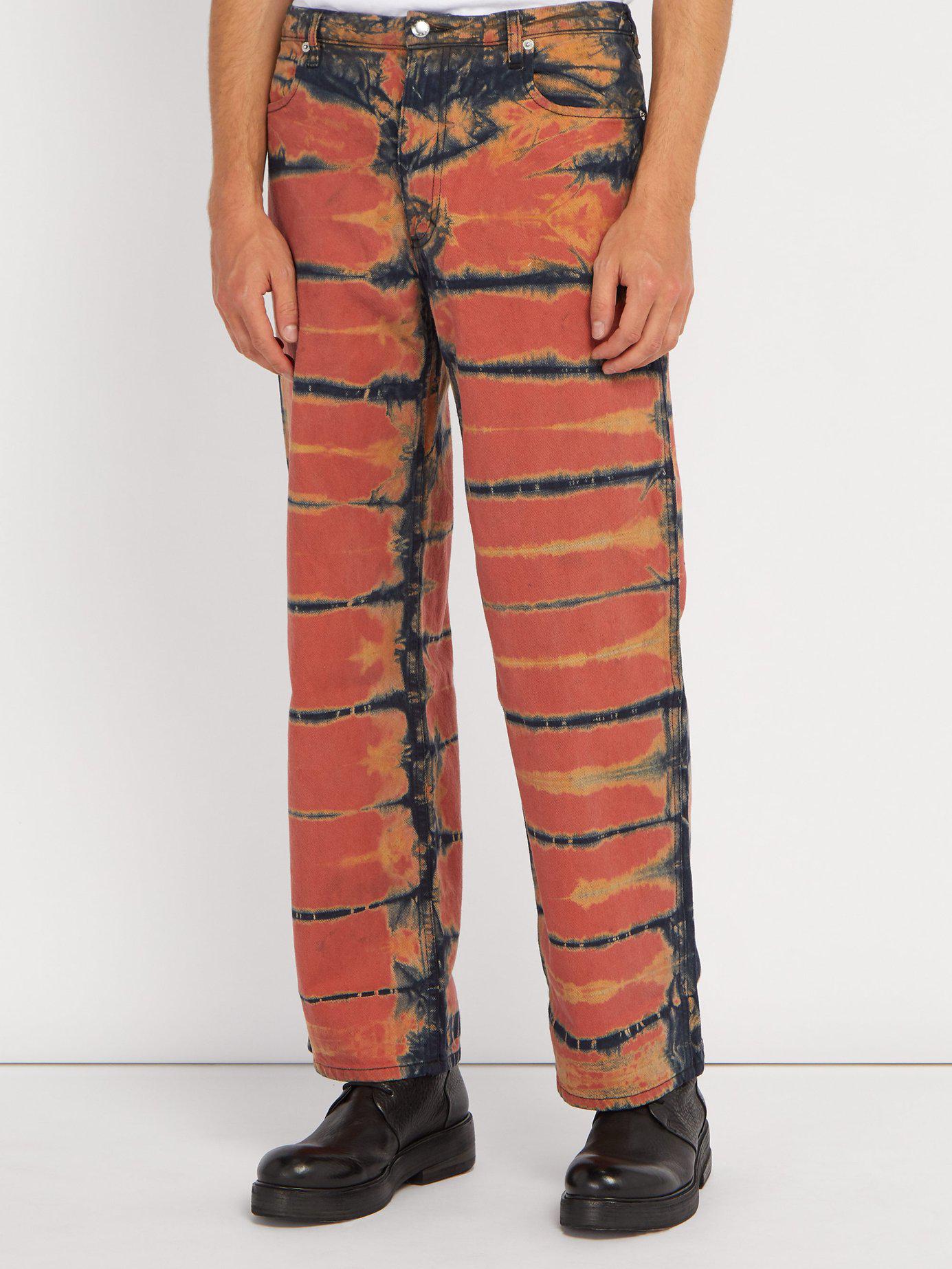 Eckhaus Latta Shibori-dyed Jeans in Red for Men | Lyst