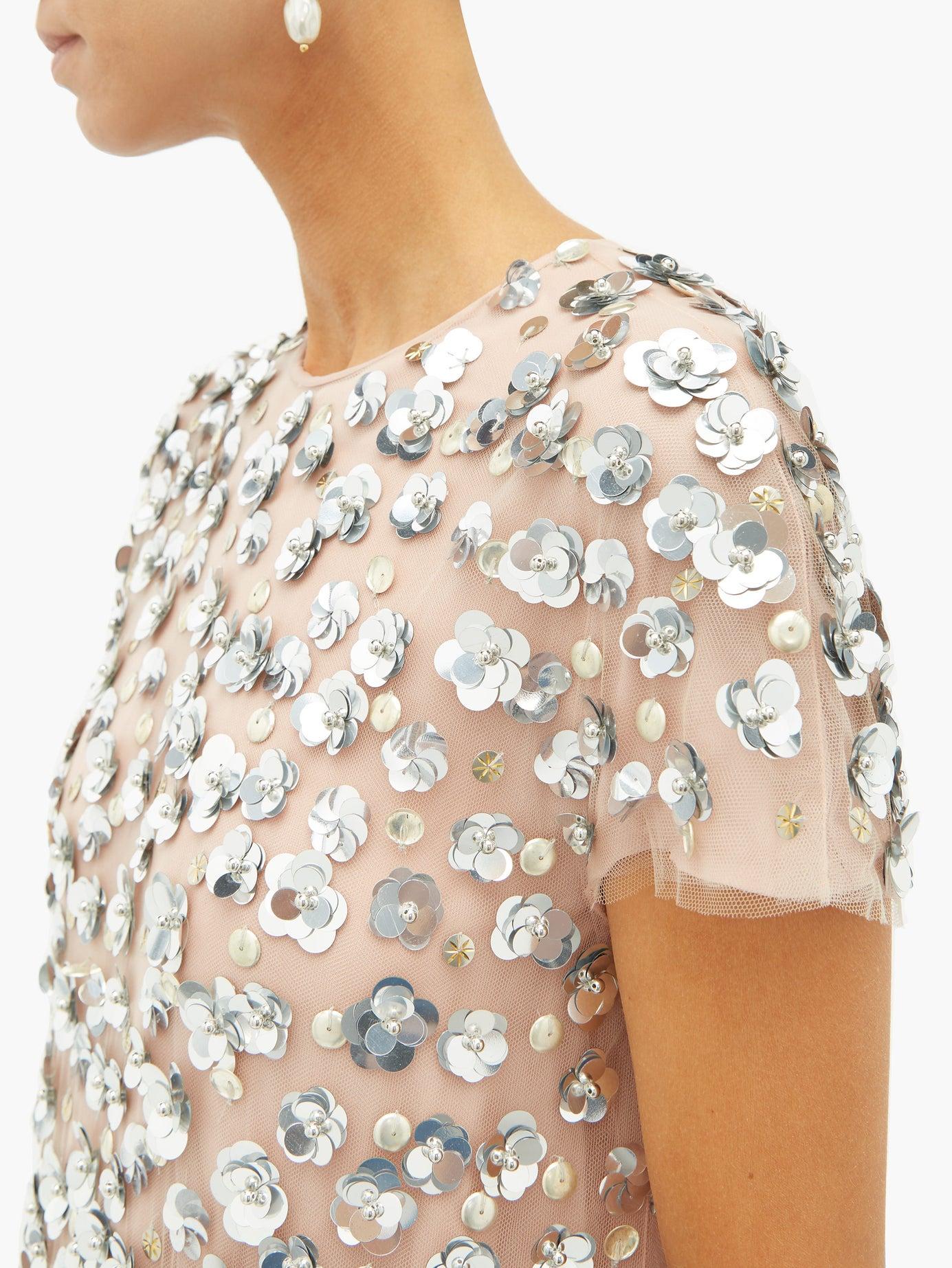 Carolina Herrera Sequin-embellished Tulle Gown in Metallic - Lyst