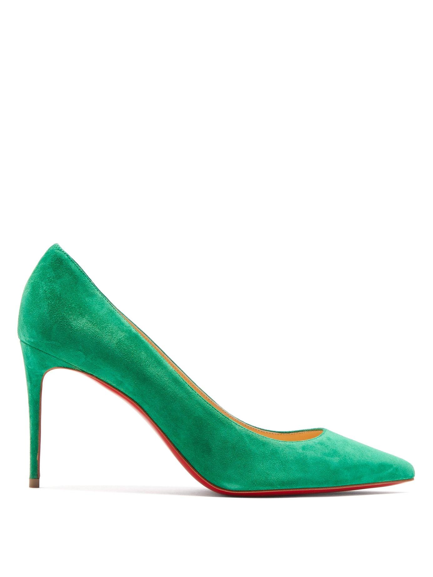 Christian Louboutin Kate 85 Suede Pumps in Green Lyst