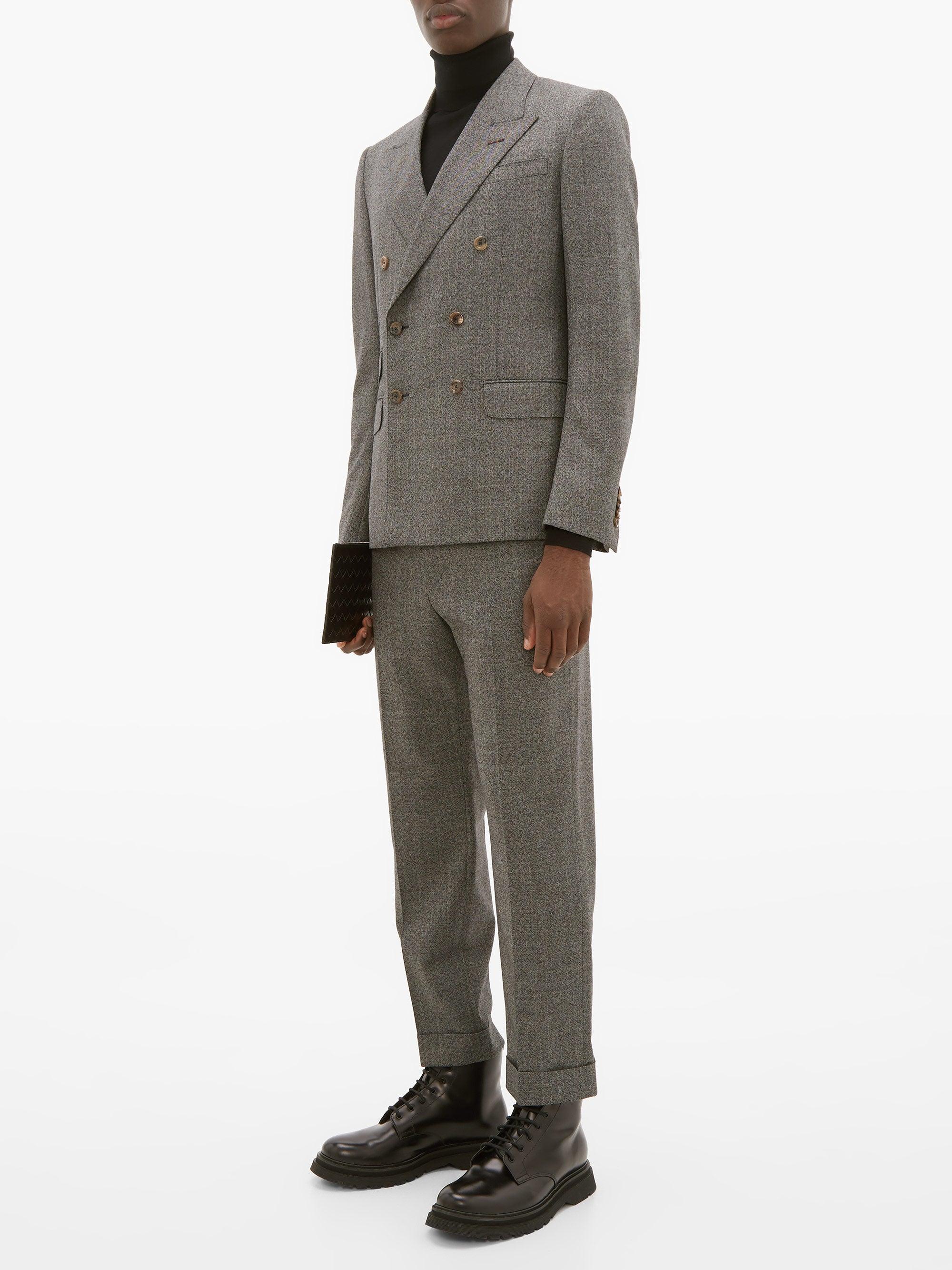 Gucci Double-breasted Wool Suit in Gray for Men | Lyst