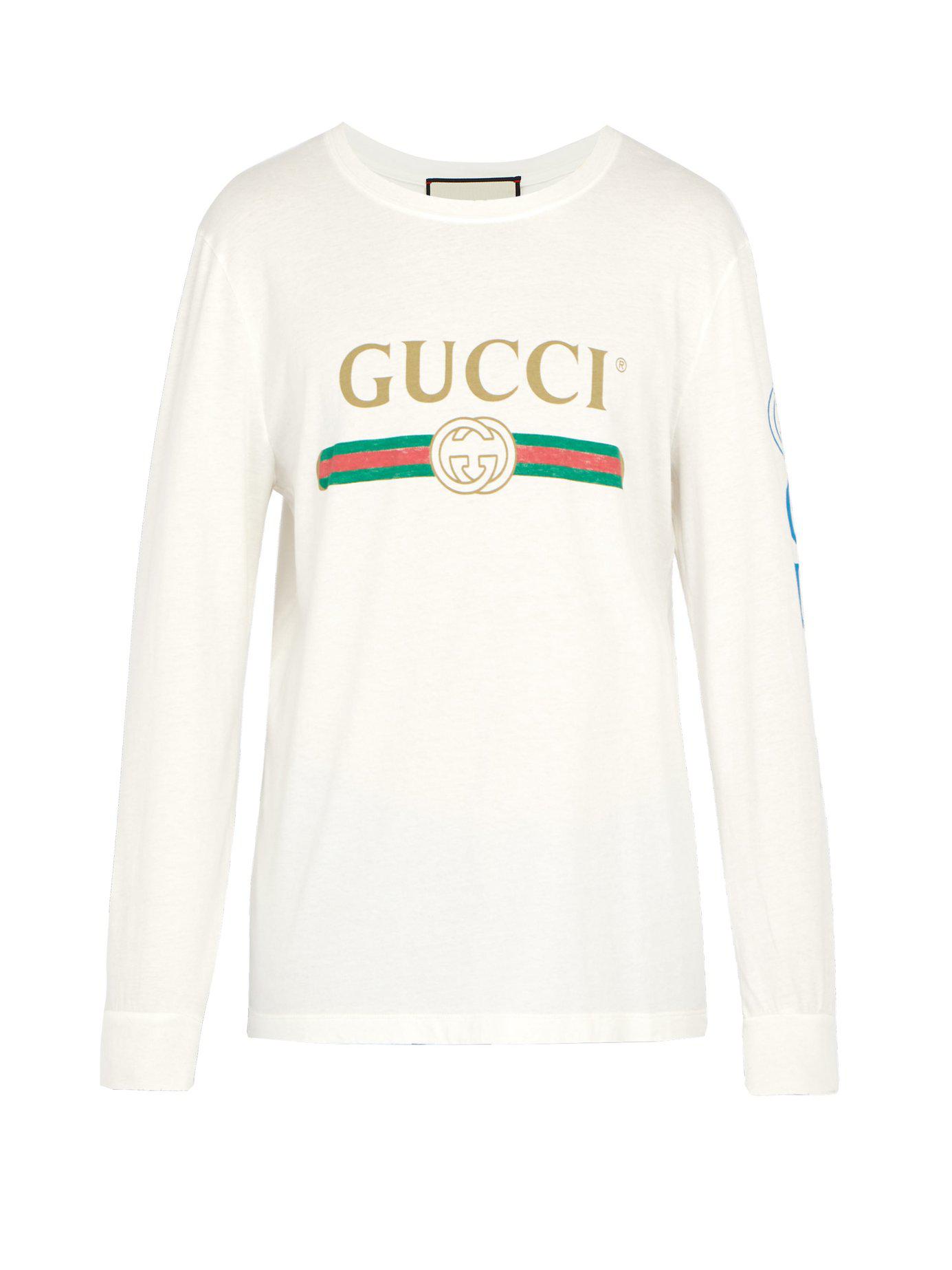 Gucci Cotton Fake Logo Long Sleeved T 