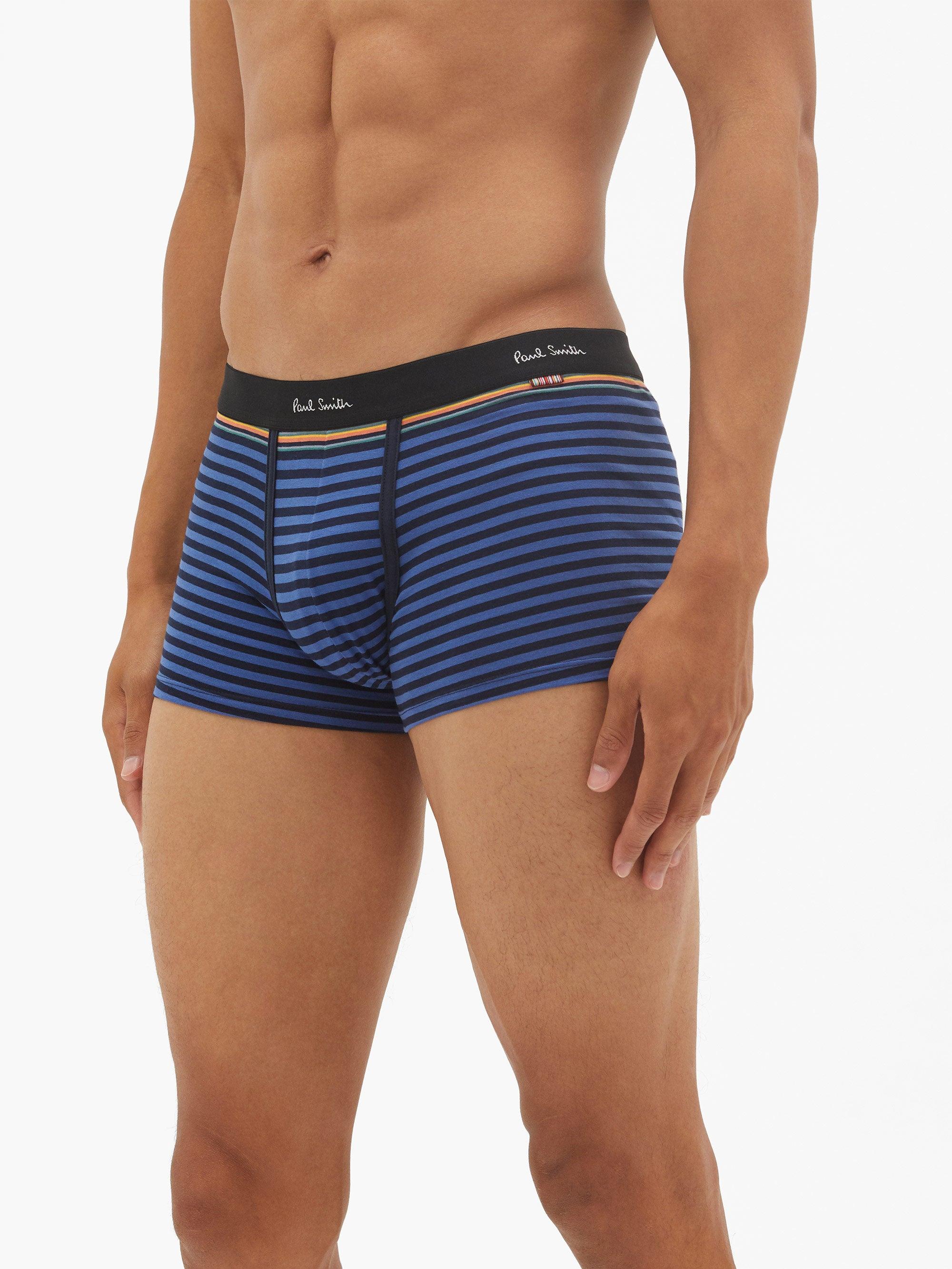 Paul Smith Striped Cotton-blend Boxer Briefs in Blue for Men - Lyst