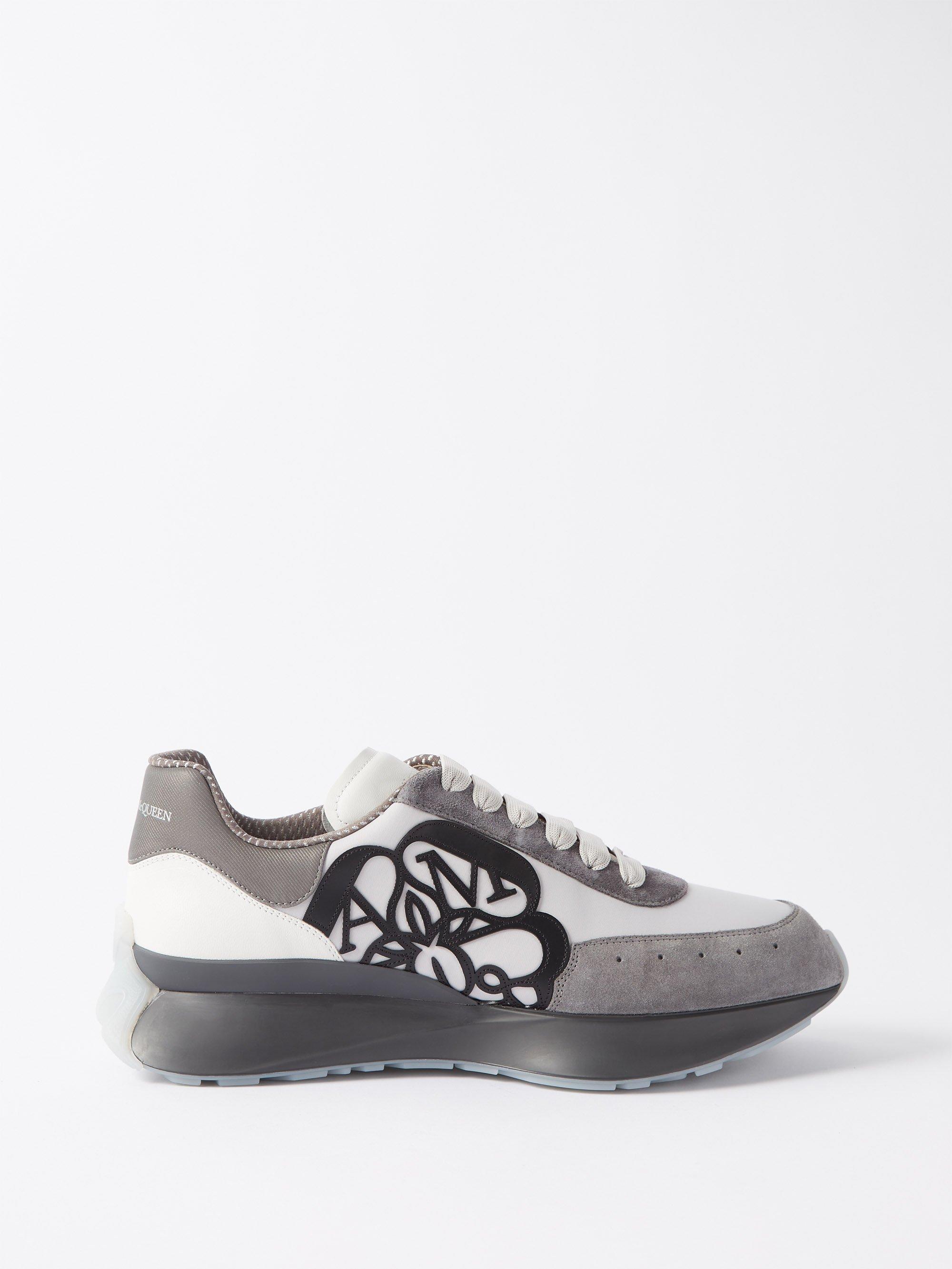 Alexander McQueen Sprint Runner Panelled Suede, Leather And Mesh Low-top  Trainers in White for Men | Lyst
