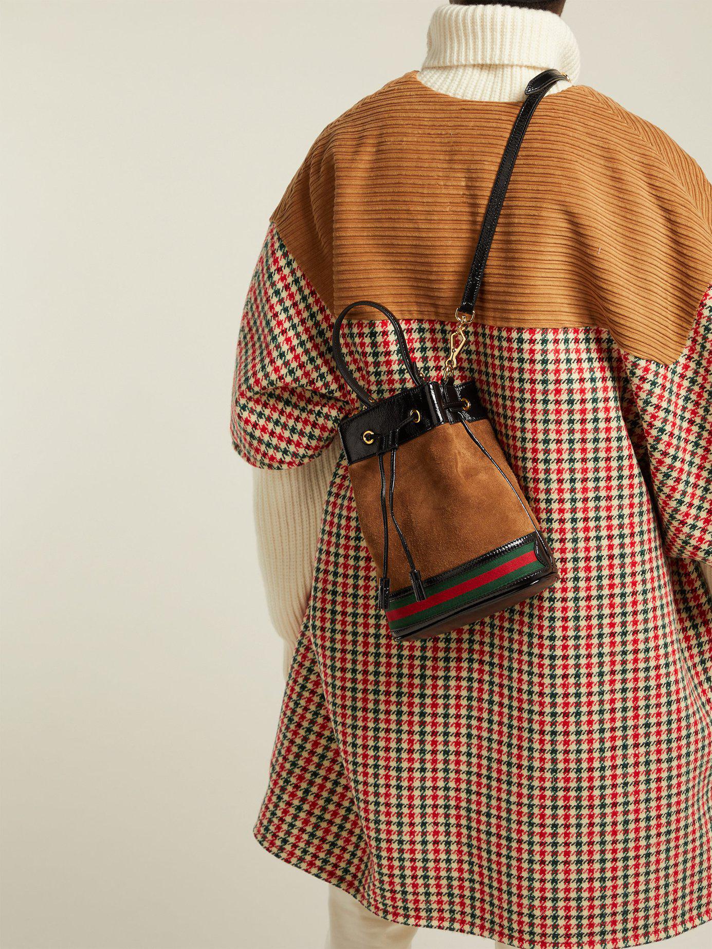 gucci suede bucket bag