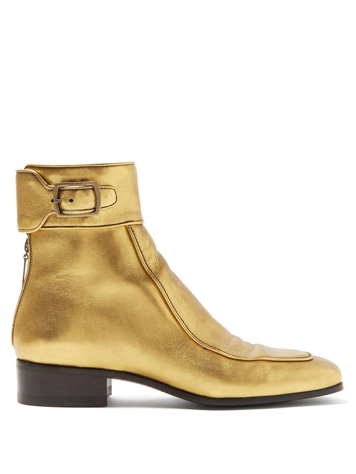 saint laurent gold boots