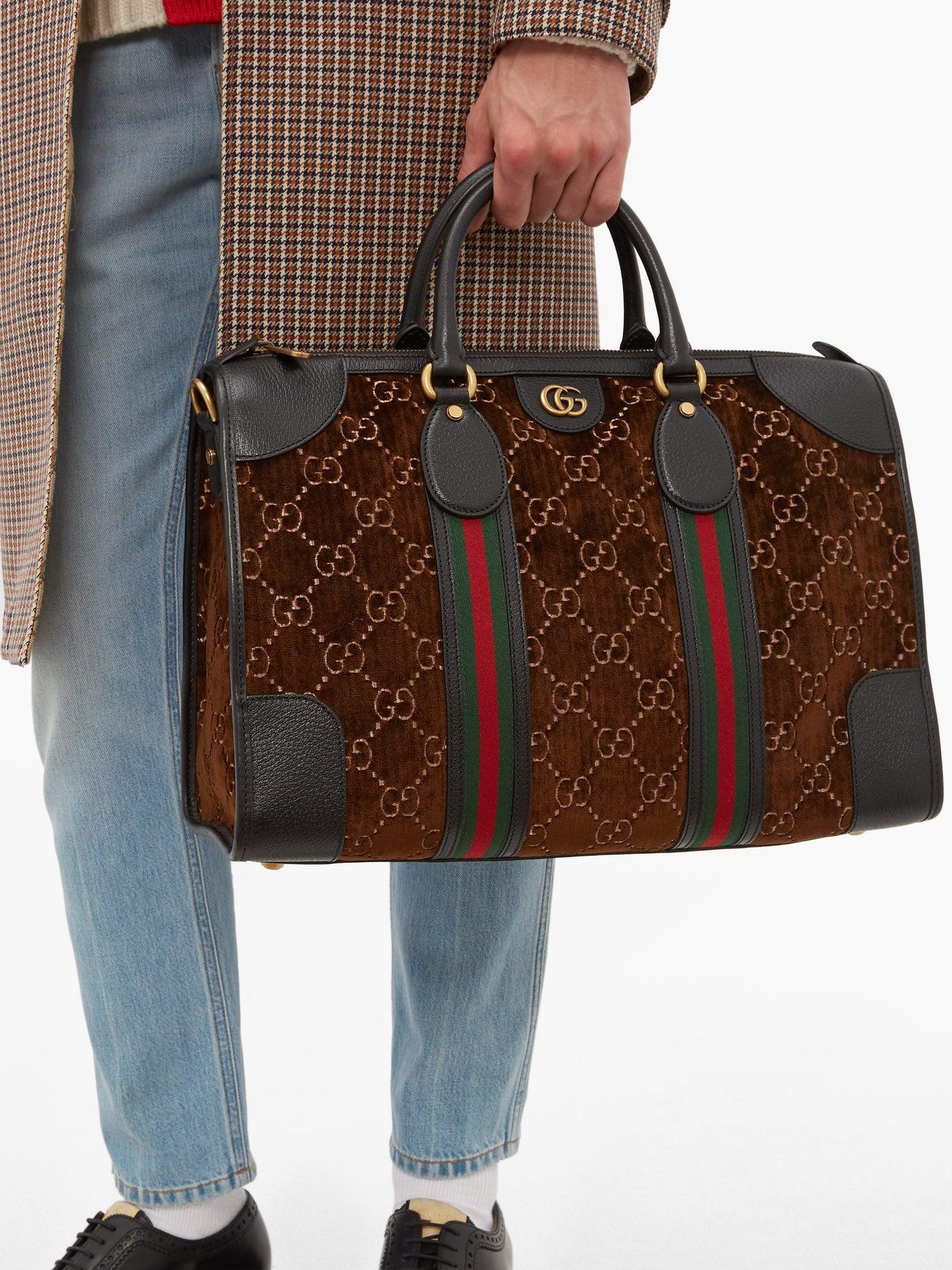 Gucci Medium GG Duffle Bag in Brown for Men