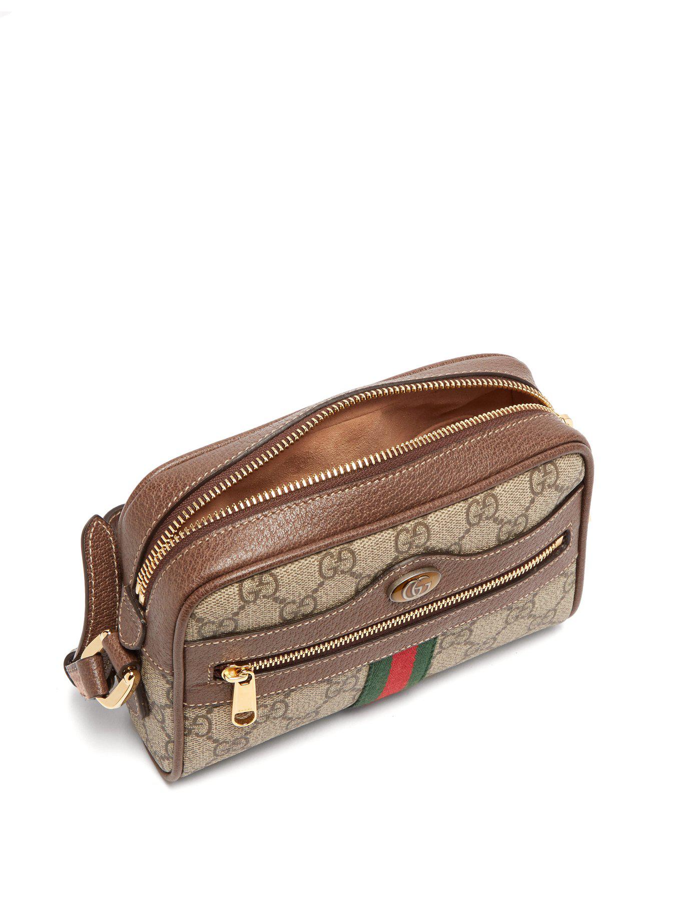 Brown Ophidia mini GG-jacquard canvas cross-body bag, Gucci