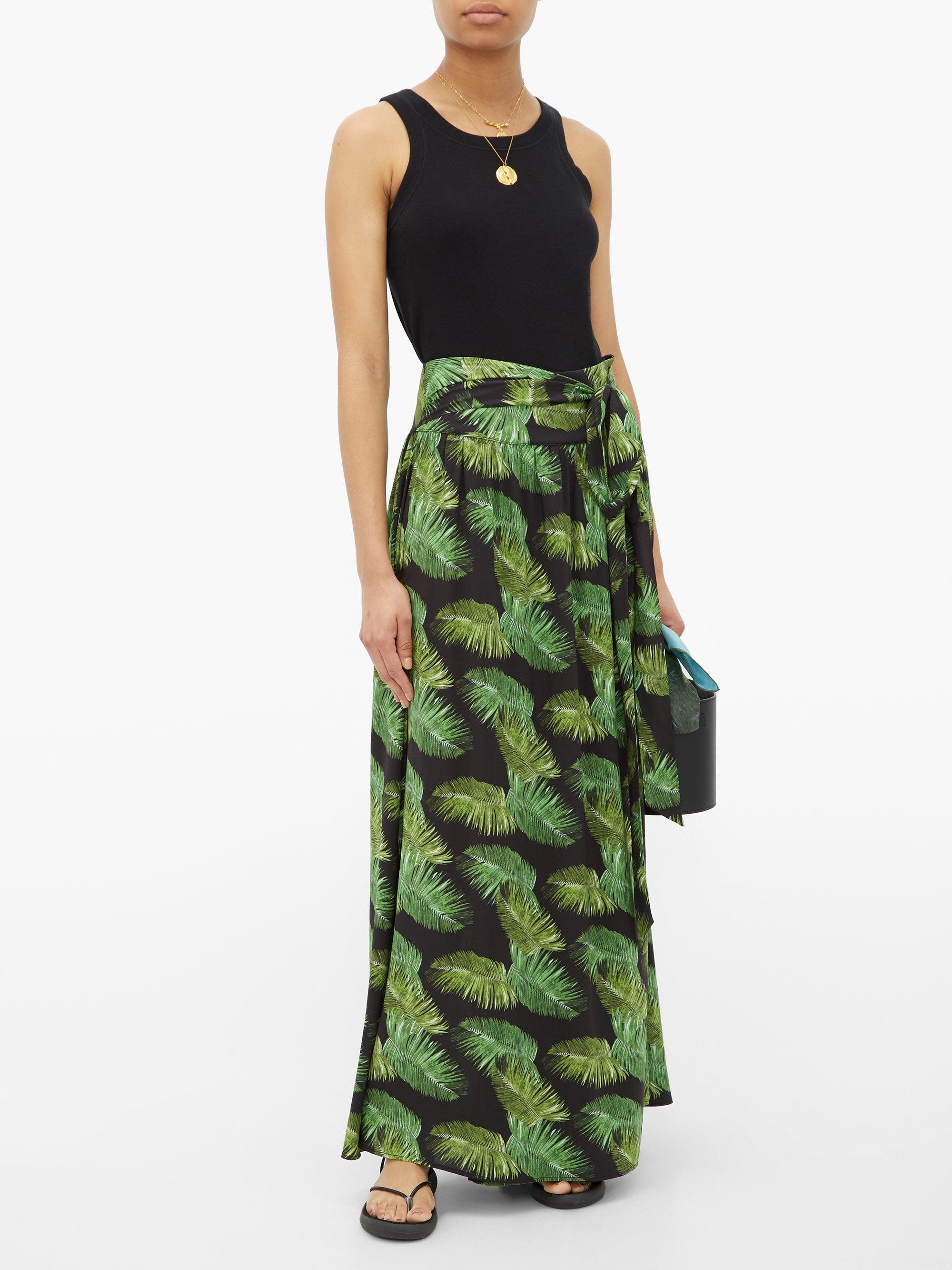 palm tree maxi skirt