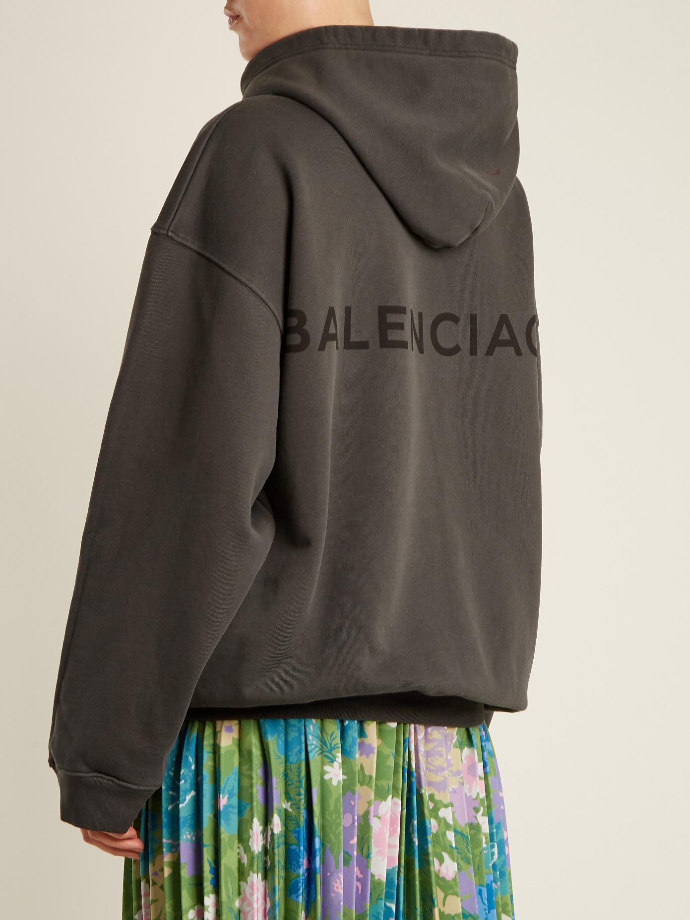 Balenciaga Logo Hoodie in Grey Cotton ref729532  Joli Closet