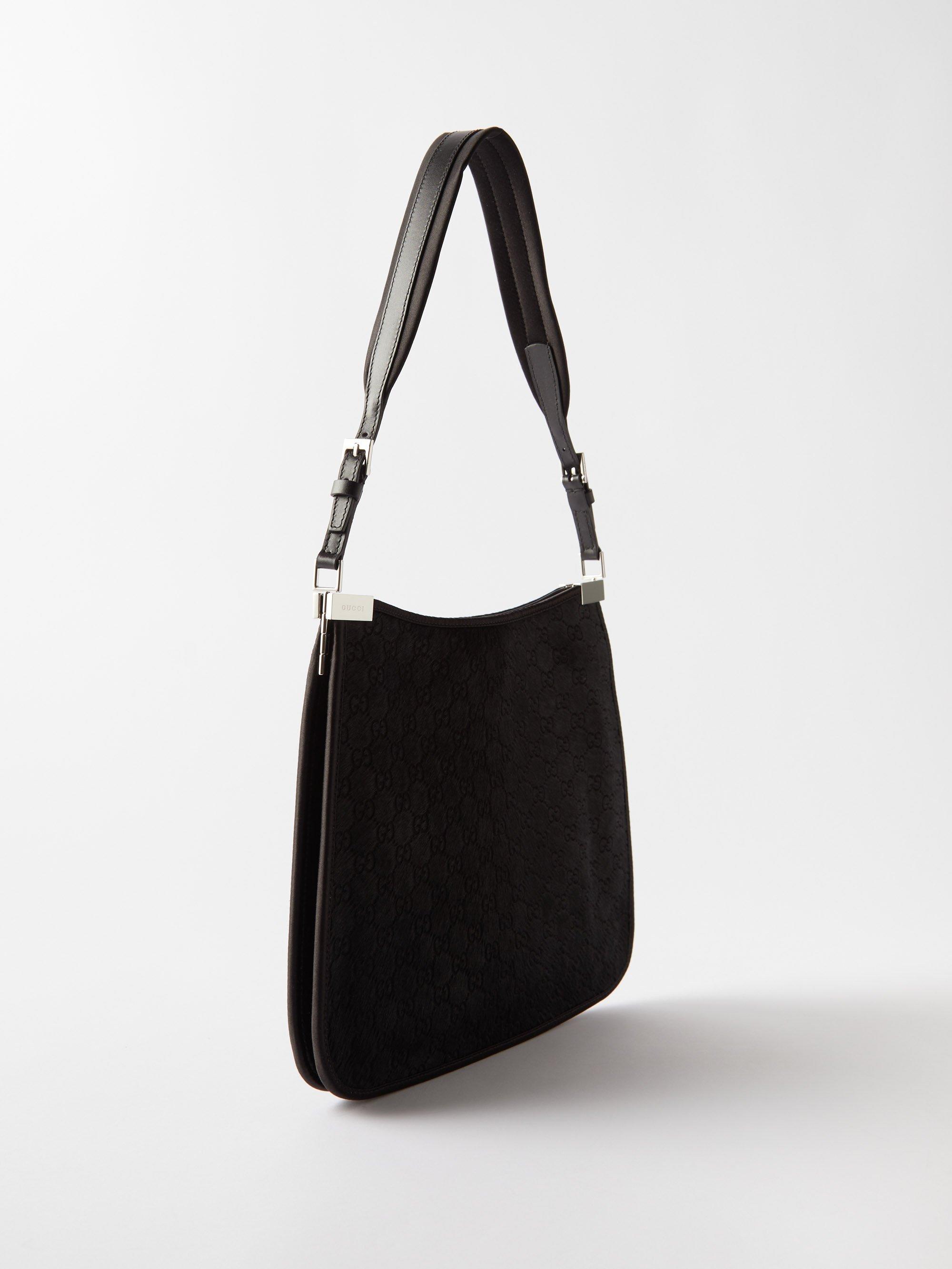Gucci Horsebit Gg embossed Calf Hair Shoulder Bag in Black Lyst UK