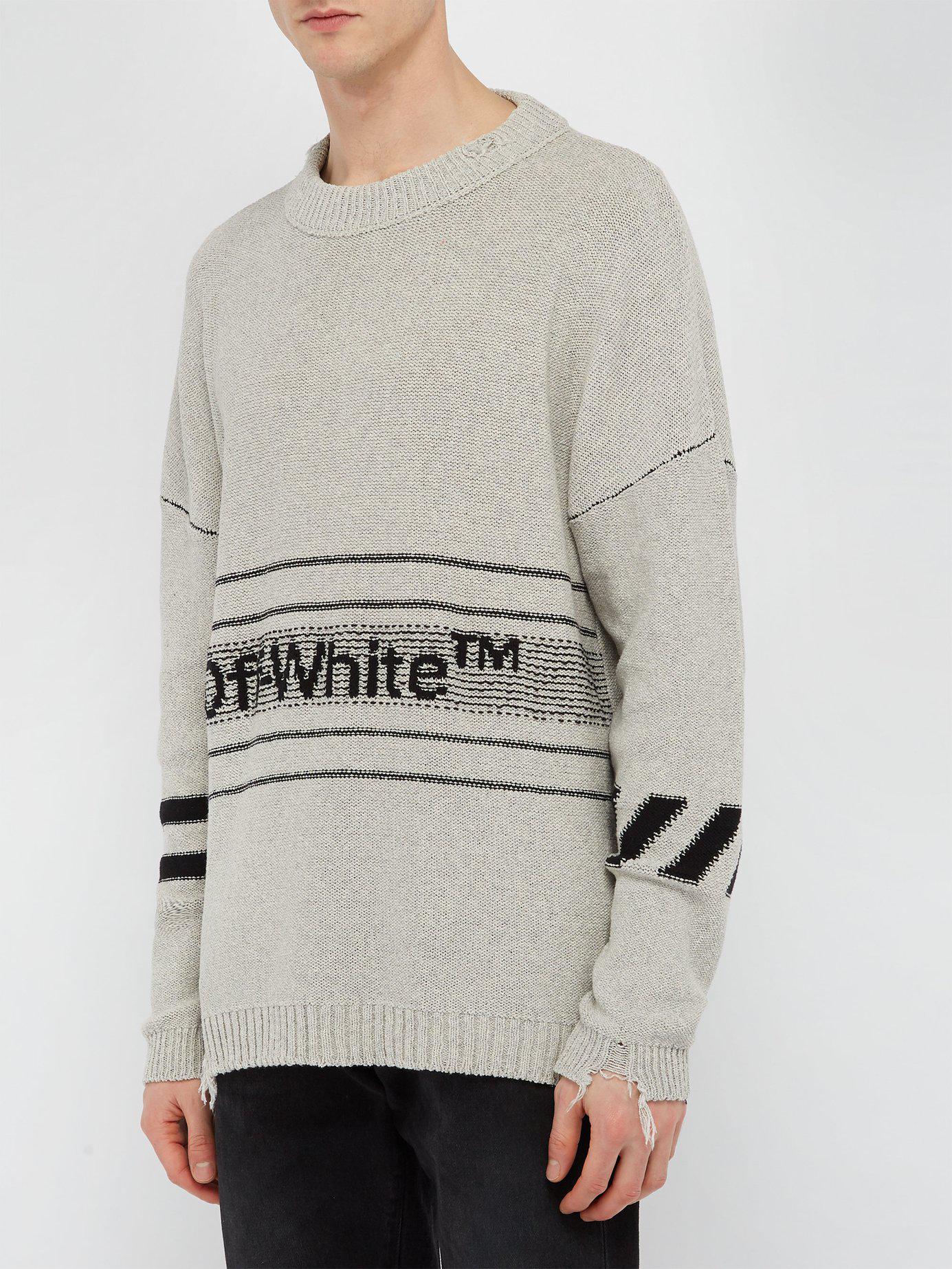 white distressed sweatshirt